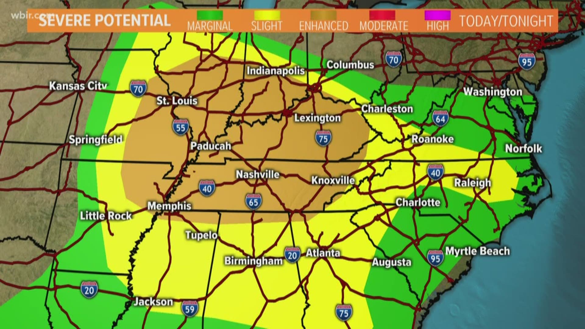 Severe weather possible for East Tennessee through the afternoon and