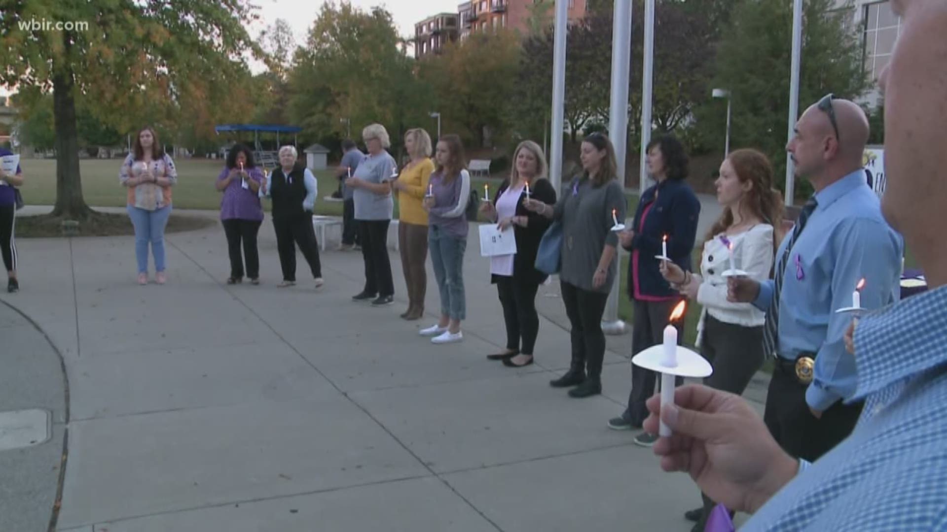 Friendship, support, and hope: Those were key themes tonight at  a vigil for victims of domestic violence at the Knoxville Convention Center.