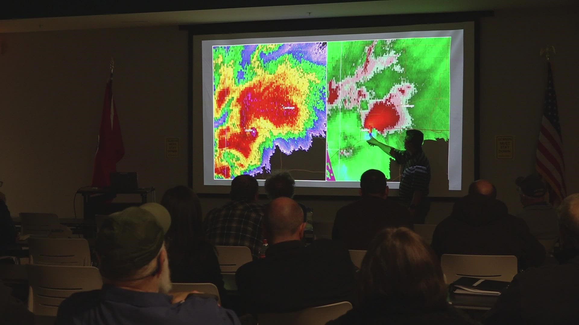 The volunteer program shows people how to spot severe thunderstorms and how to report information that the NWS can use to provide accurate warnings for tornadoes.