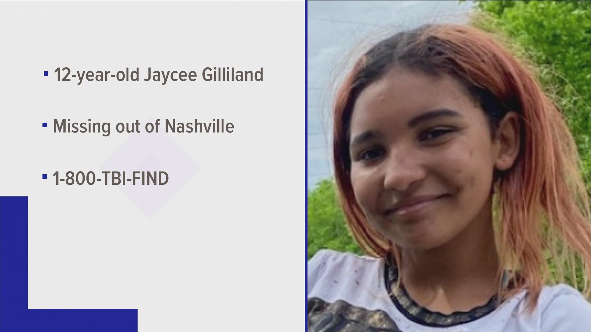 Authorities are searching for a missing 12-year-old girl from Nashville.
