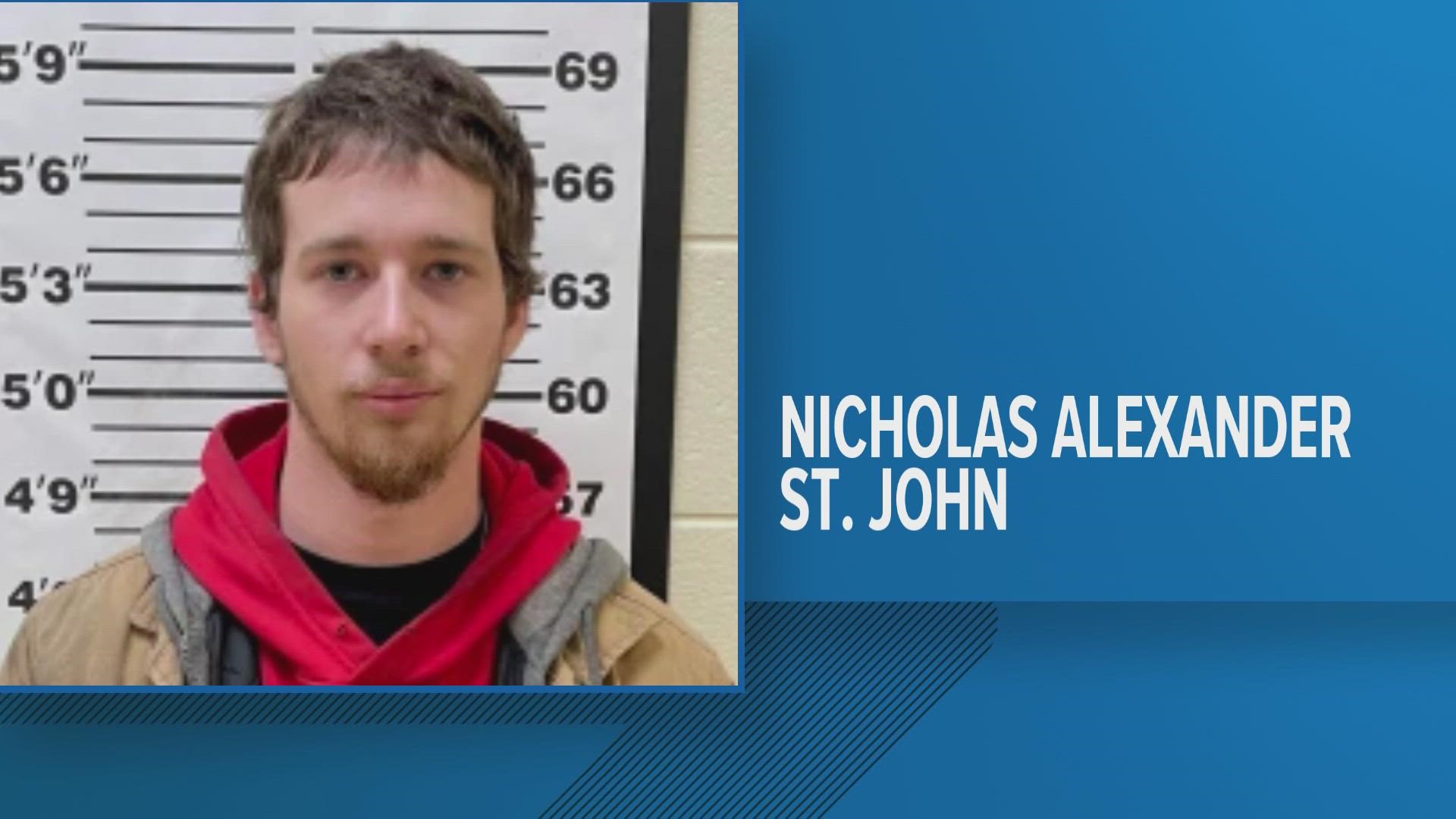 The Tennessee Bureau of Investigation said they started investigating Nicholas Alexander St. John, 22, in October 2021.