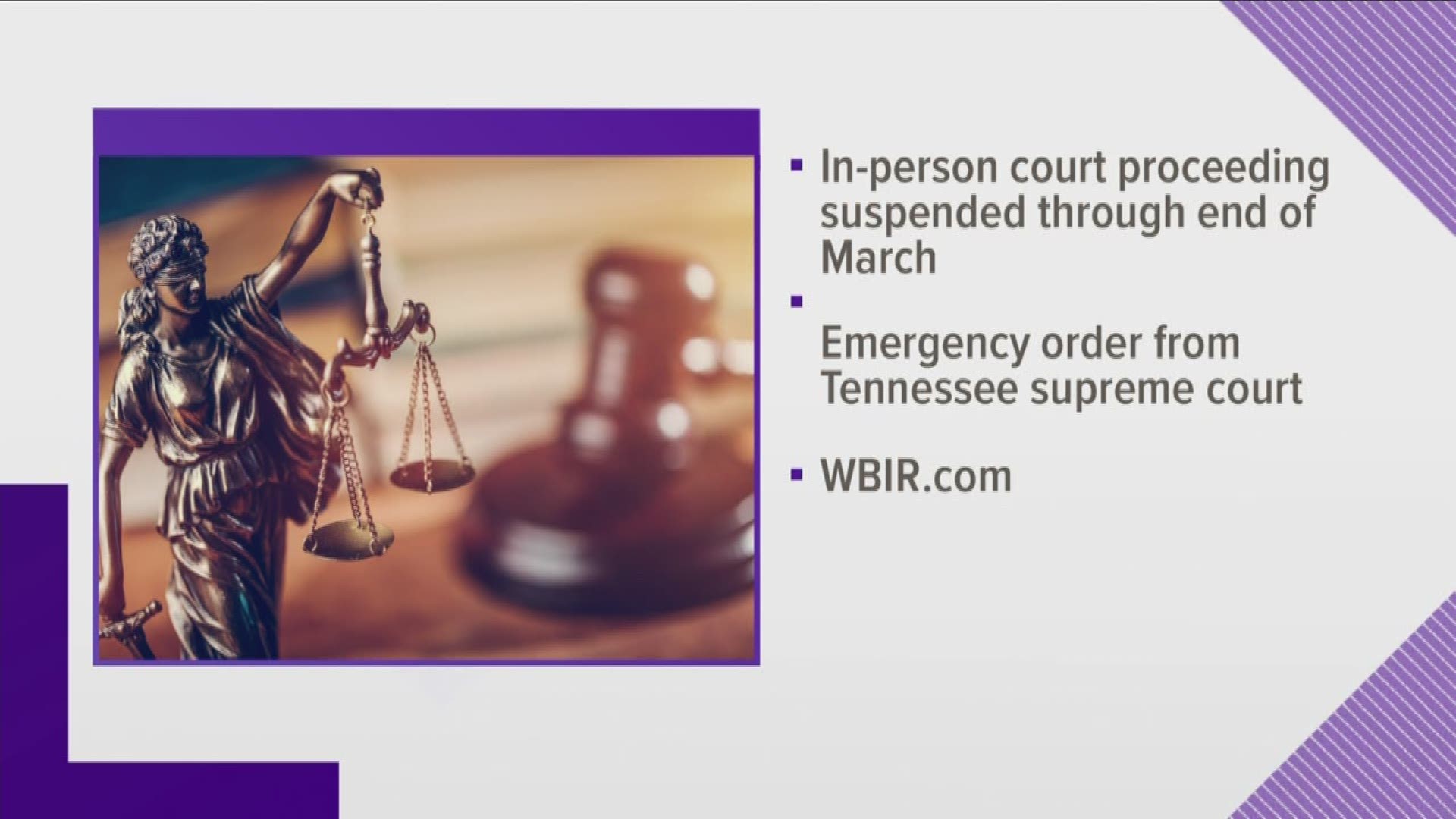 The courts are closed according to an emergency order from the State Supreme Court. State courts will continue to operate.