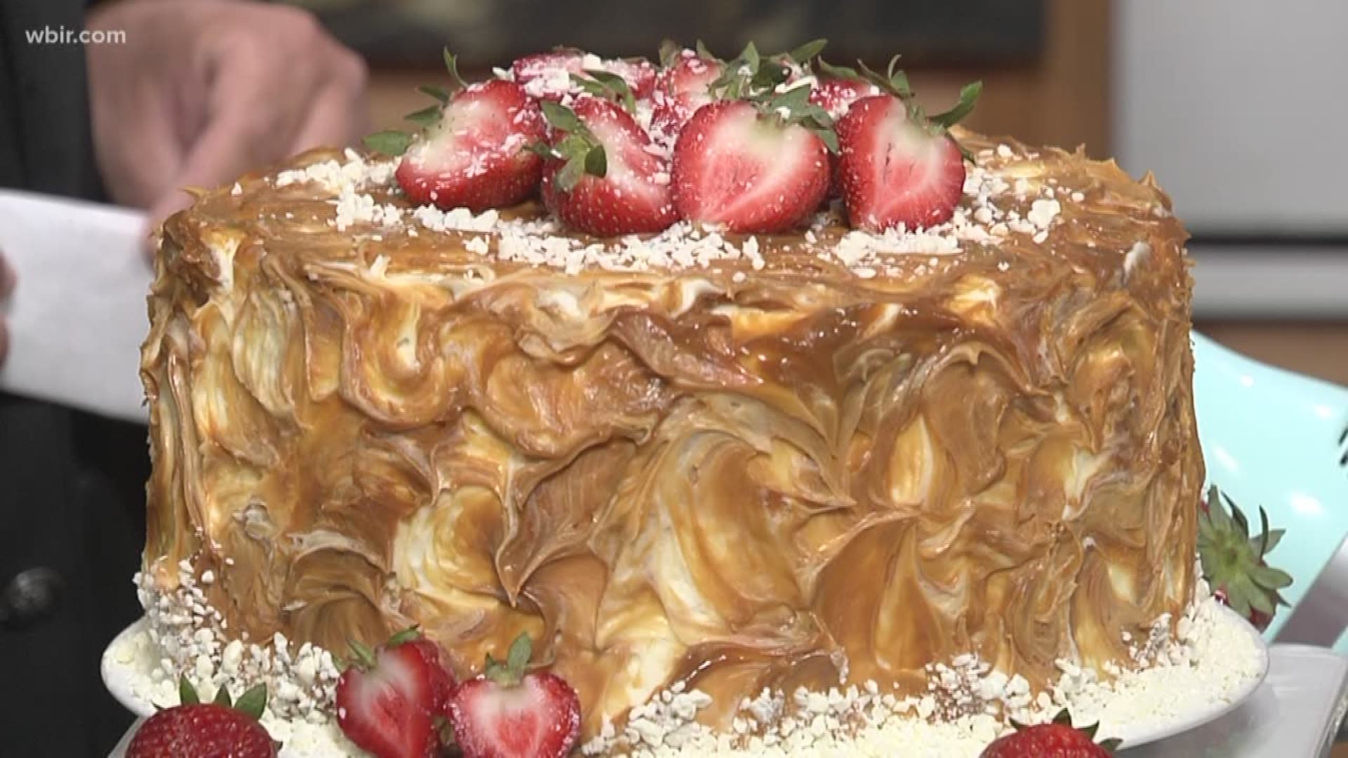Deana Hurd with Lulu's Tea Room prepares Strawberry Dulce de Leche Cake or Strawberry & carmel cake. Lulu's Tea Room is located out in Powell. Visit lulustearoom.com to learn more. July 16, 2019-4pm.