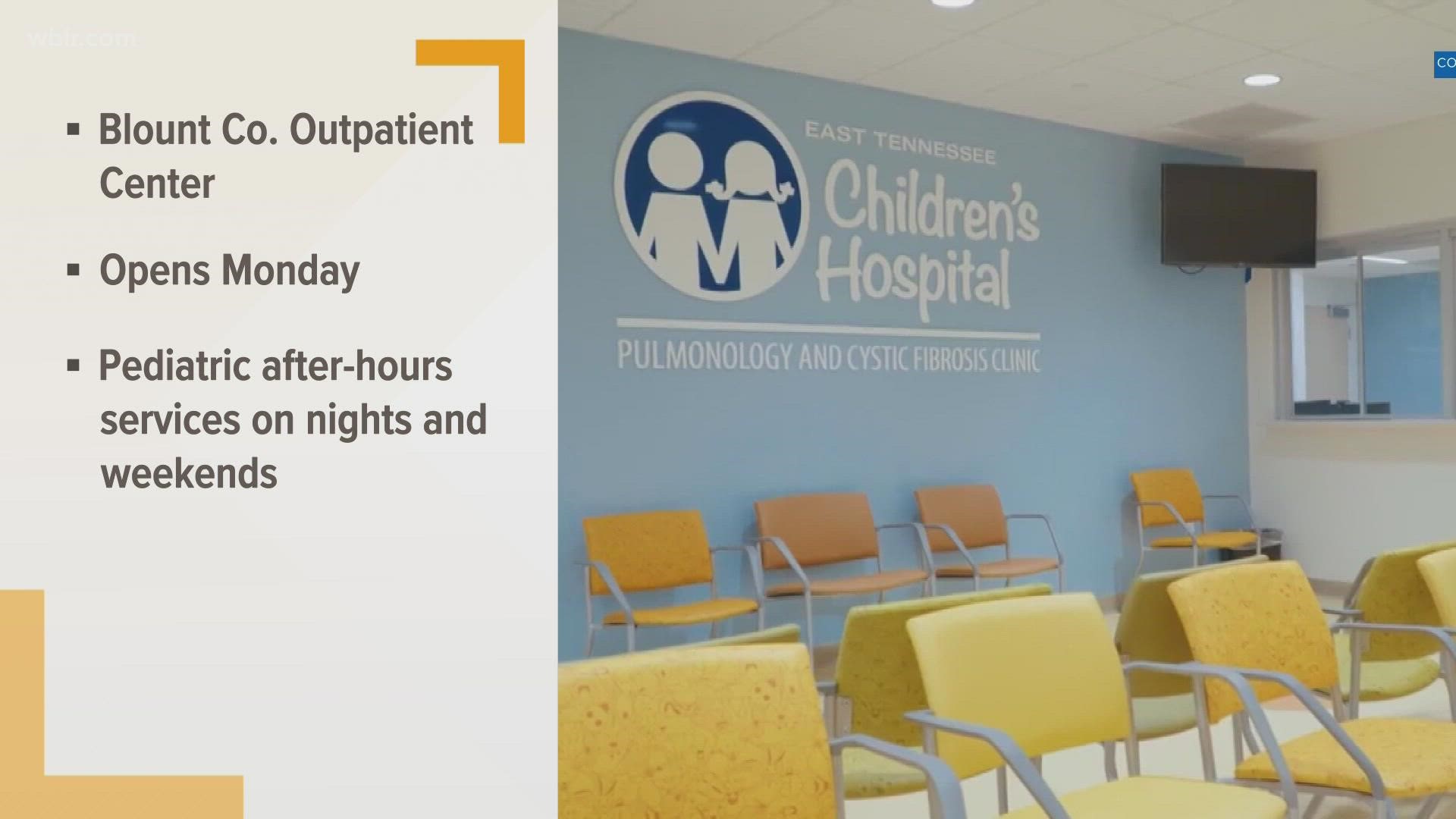 The center will treat children from birth to age 21 for minor accidents or illnesses.