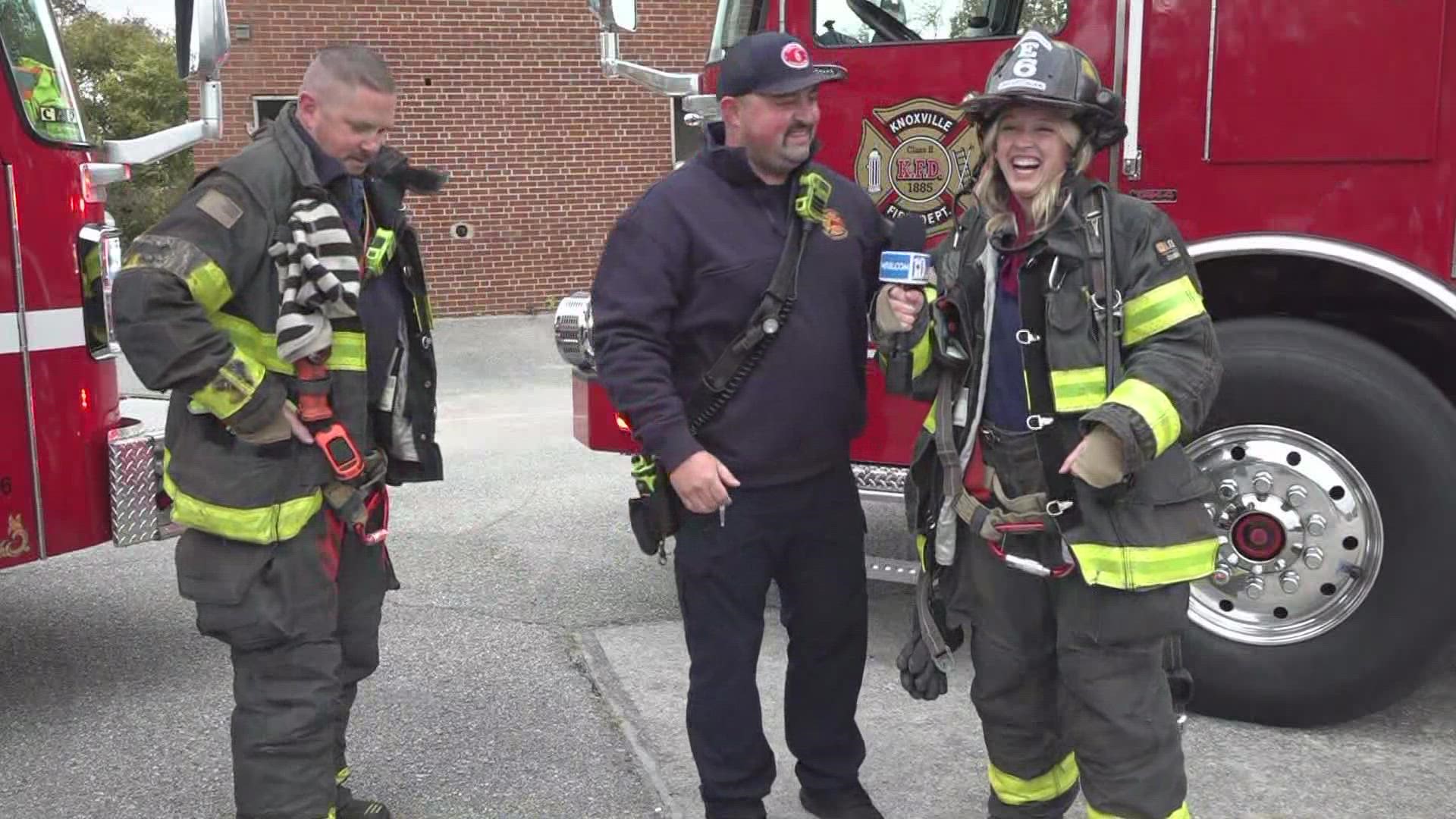 Kaitlyn Keenehan got first hand experience in what it takes to be a firefighter.