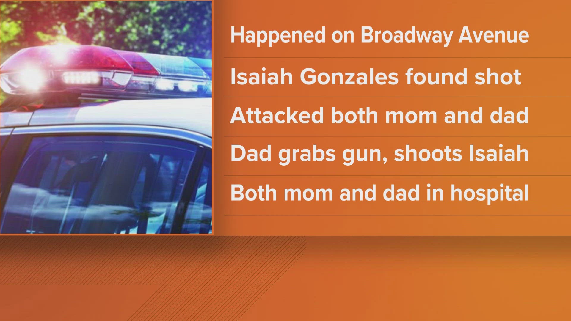 Police said they arrived at the scene to find 33-year-old Isaiah Gonzales fatally shot.