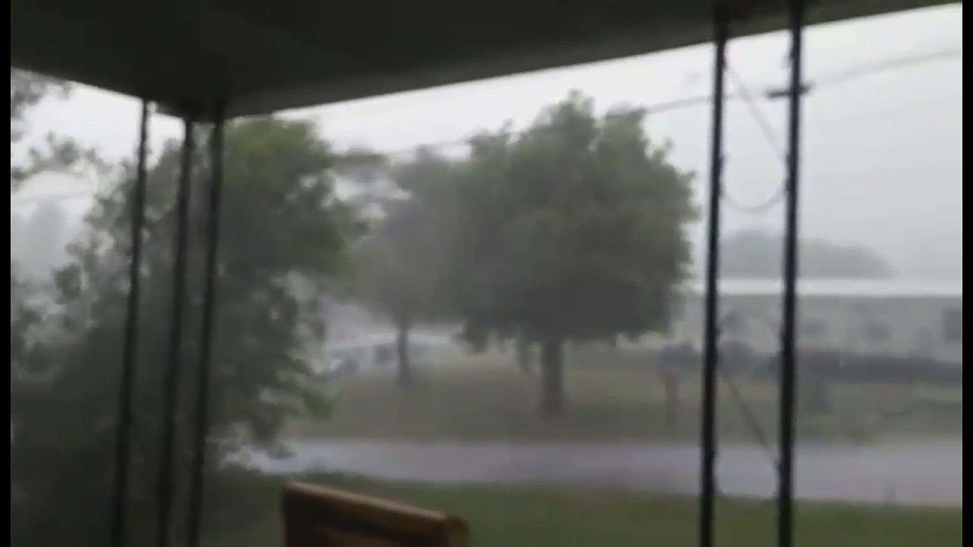 A storm moved through Loudon County on Tuesday night and knocked out power to many people in the area. Video courtesy Albert Legue. (6/14/16)