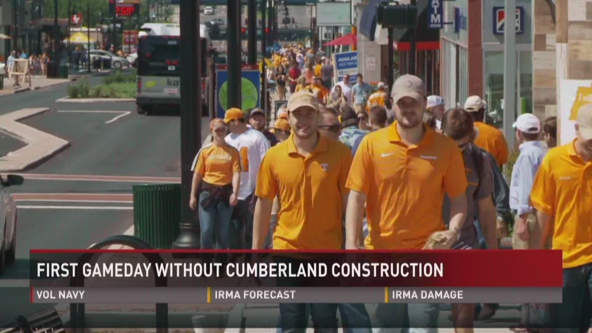 Tennessee's home opener against Indiana State marked the first home game without construction on Cumberland Avenue in three seasons.