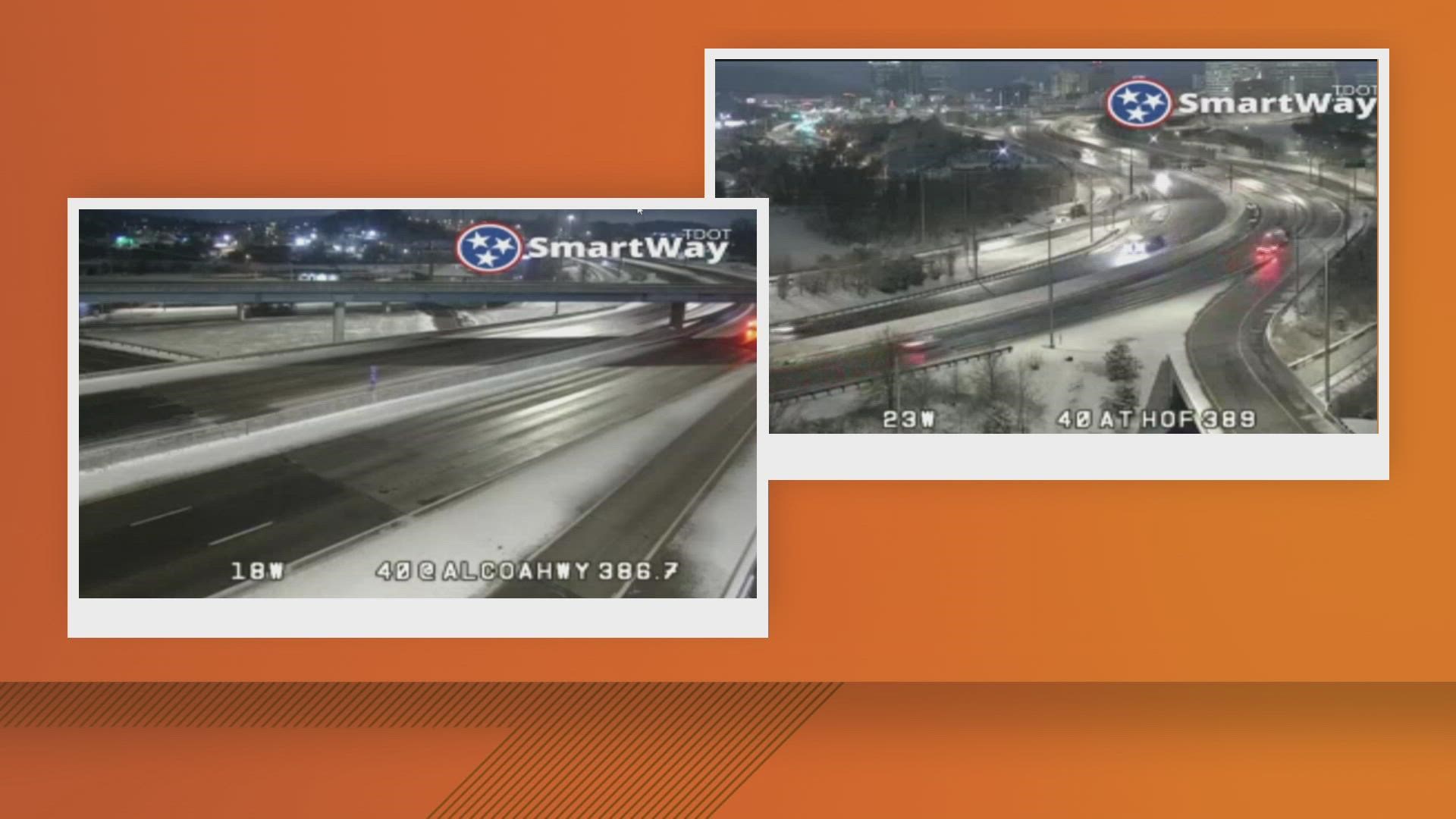 Here is the latest look at the road conditions around Knoxville.