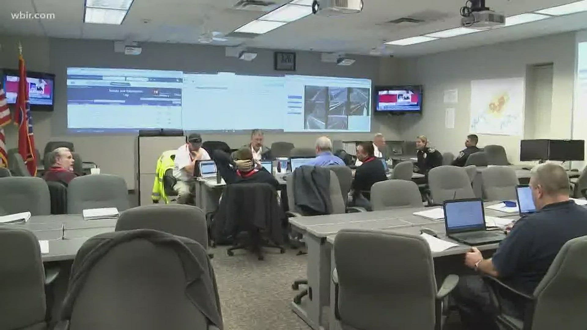 Jan. 16, 2018: KPD and other local leaders are monitoring the winter weather from the Knoxville Emergency Operations Center.