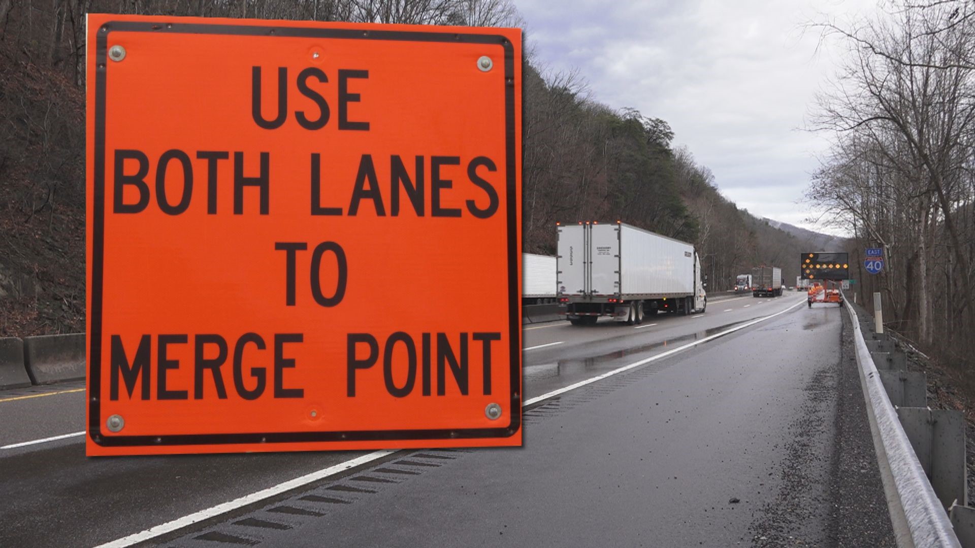 Drivers on I-40 are dealing with delays near the North Carolina state line as NCDOT asks drivers to resist the urge to merge too soon.