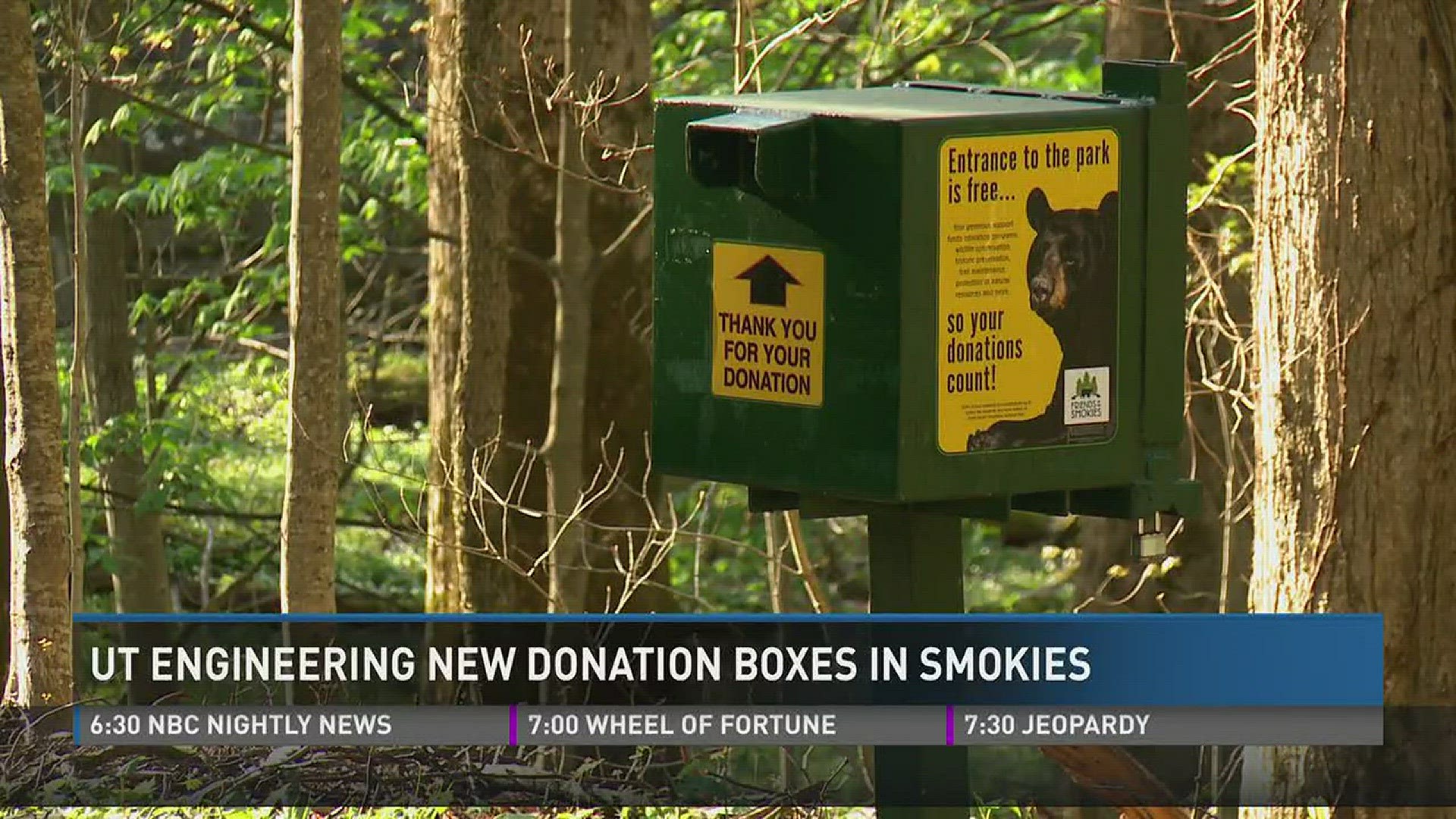 April 18, 2017: Engineering students at the University of Tennessee are building new donation boxes to keep donations in the Great Smoky Mountains National Park safe from vandalism and theft.