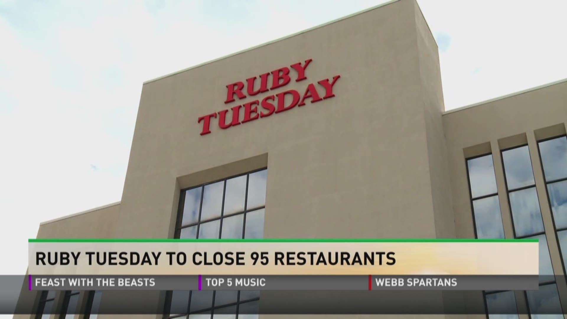 Ruby Tuesday will close 95 restaurants nationwide by the end of September.
