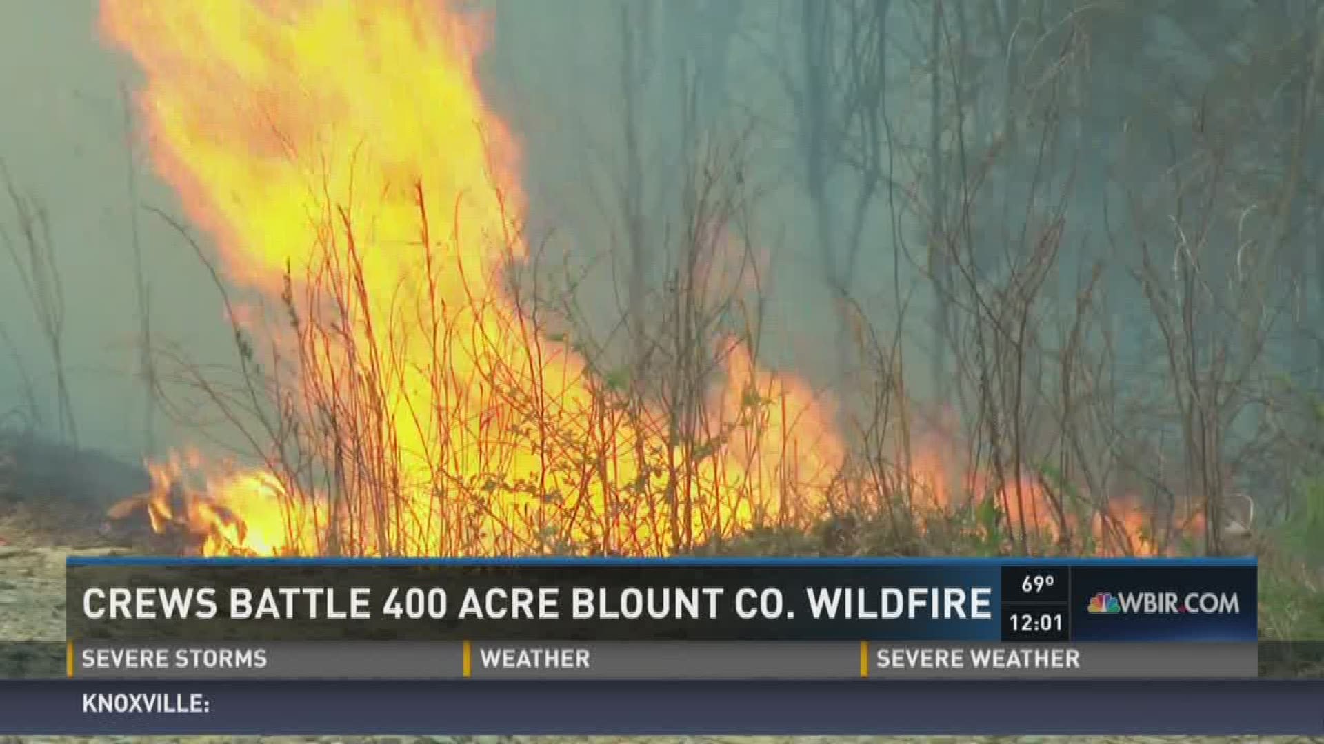 The wildfire around Tipton Loop Road in Blount County burned between 400 and 500 acres.