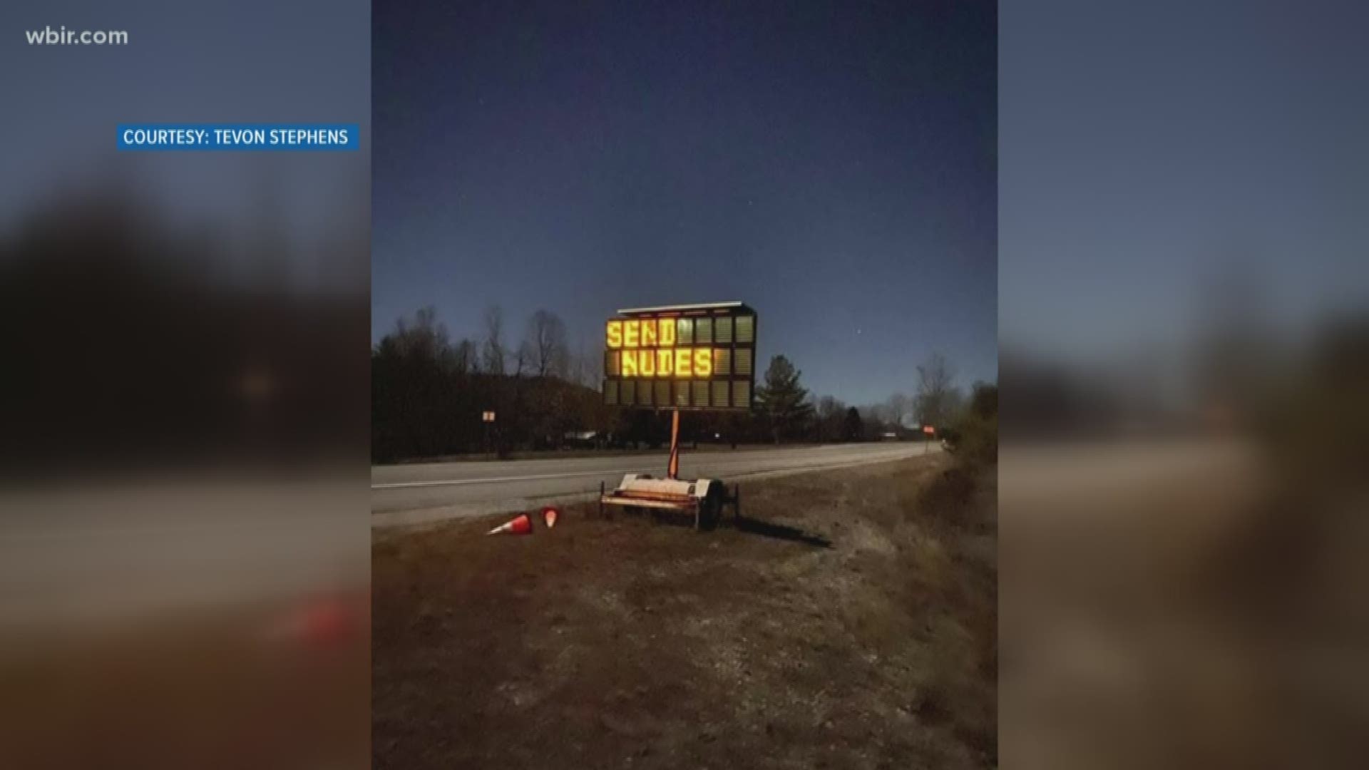 An eye-catching but inappropriate message forced a Kentucky road contractor to turn-off a sign.