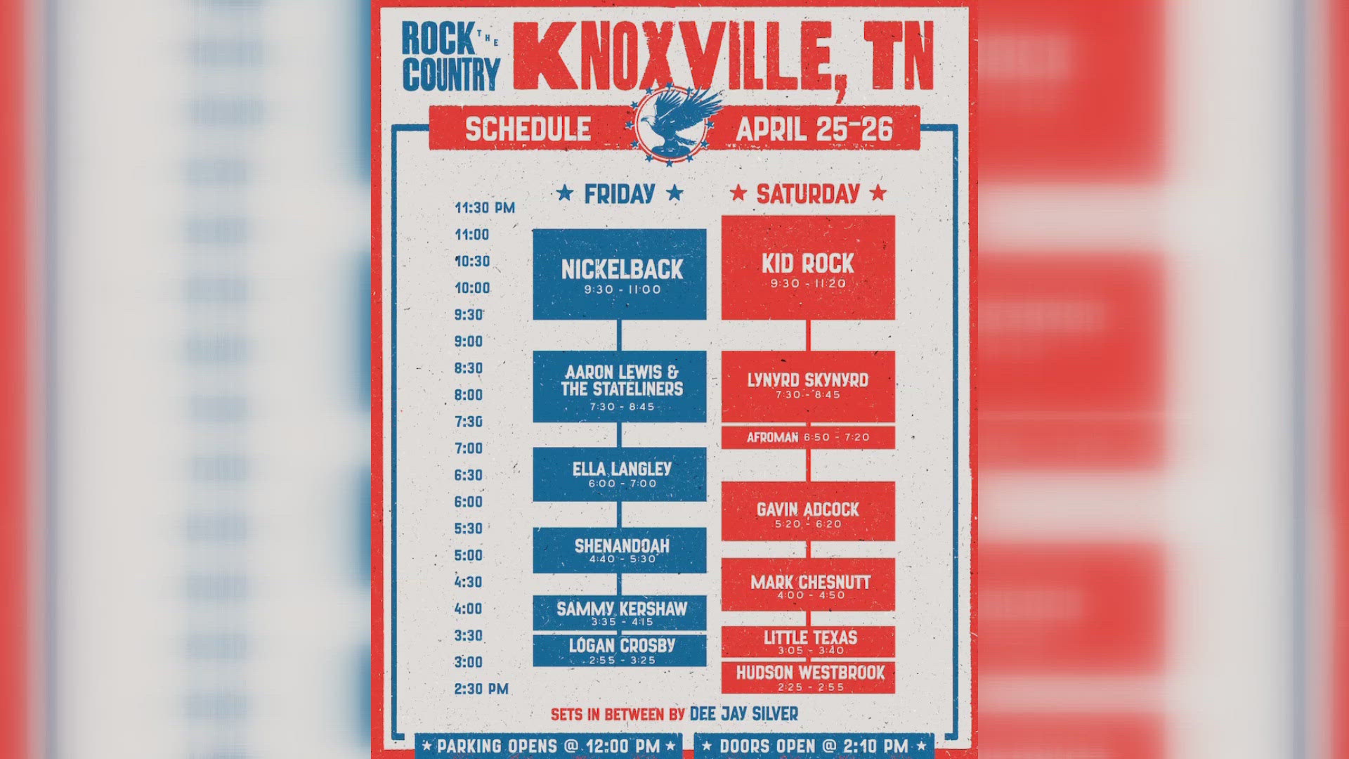 It's a jam-packed weekend of country and rock music! 