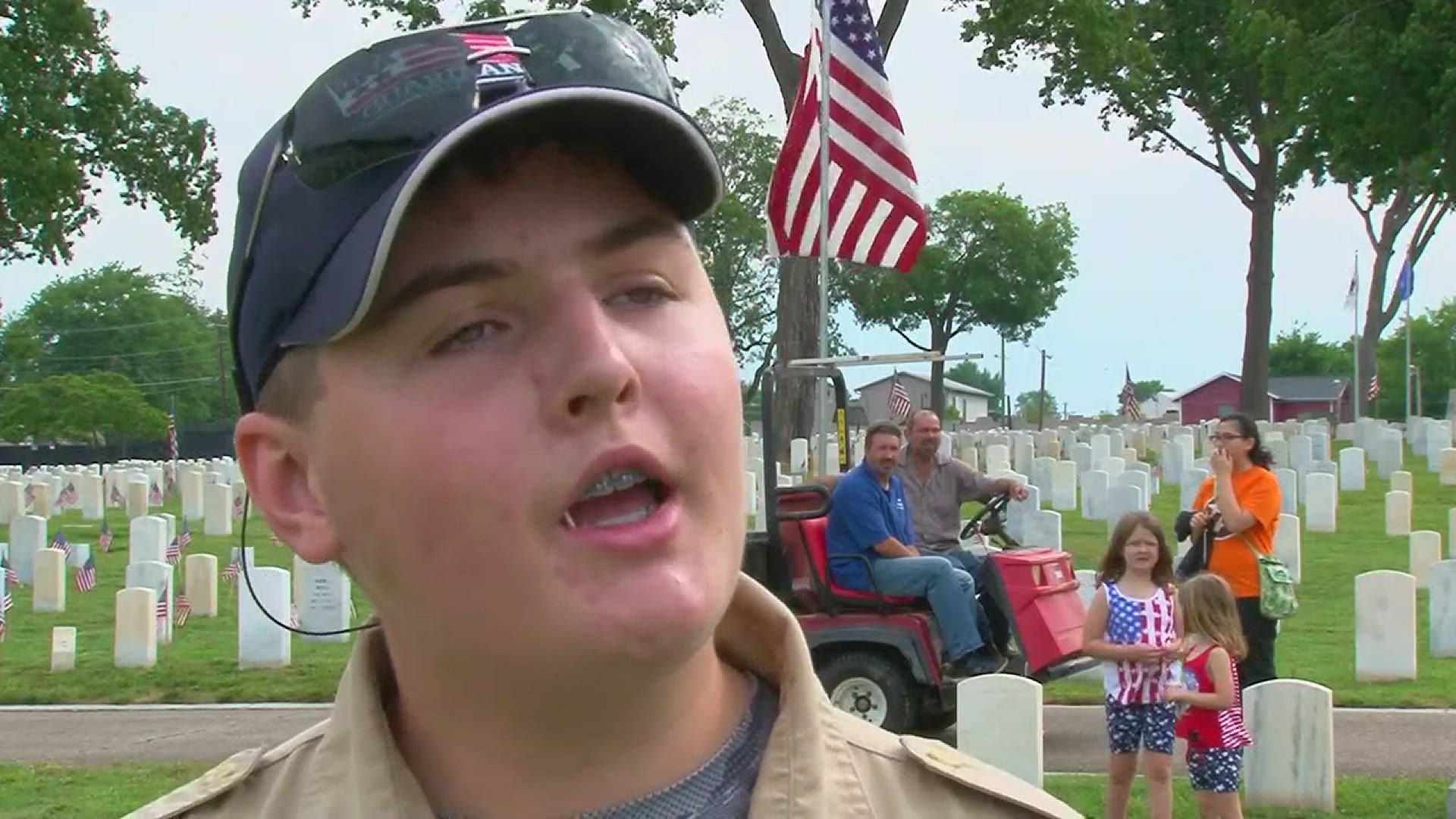 Local Boy Scout troops placed hundreds of flags Saturday morning at Knoxville National Cemetery.