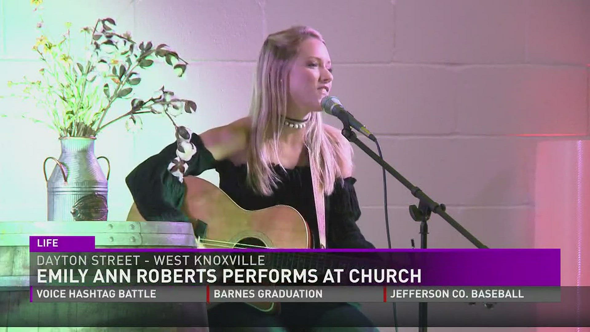 Emily Ann Roberts stopped through Knoxville Friday to perform at West Lonsdale Baptist church.