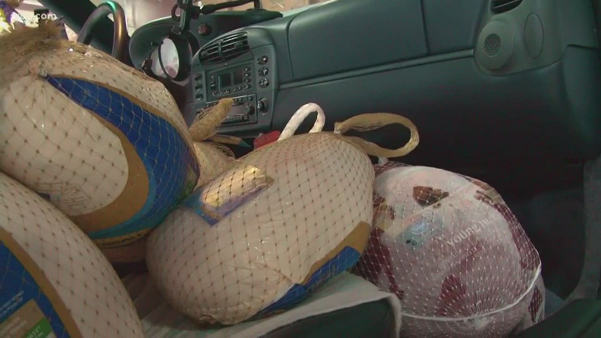 The Porche Club of America hosted their first ever "Turkeys in the Trunk" Saturday afternoon to help give the needy a great Thanksgiving.