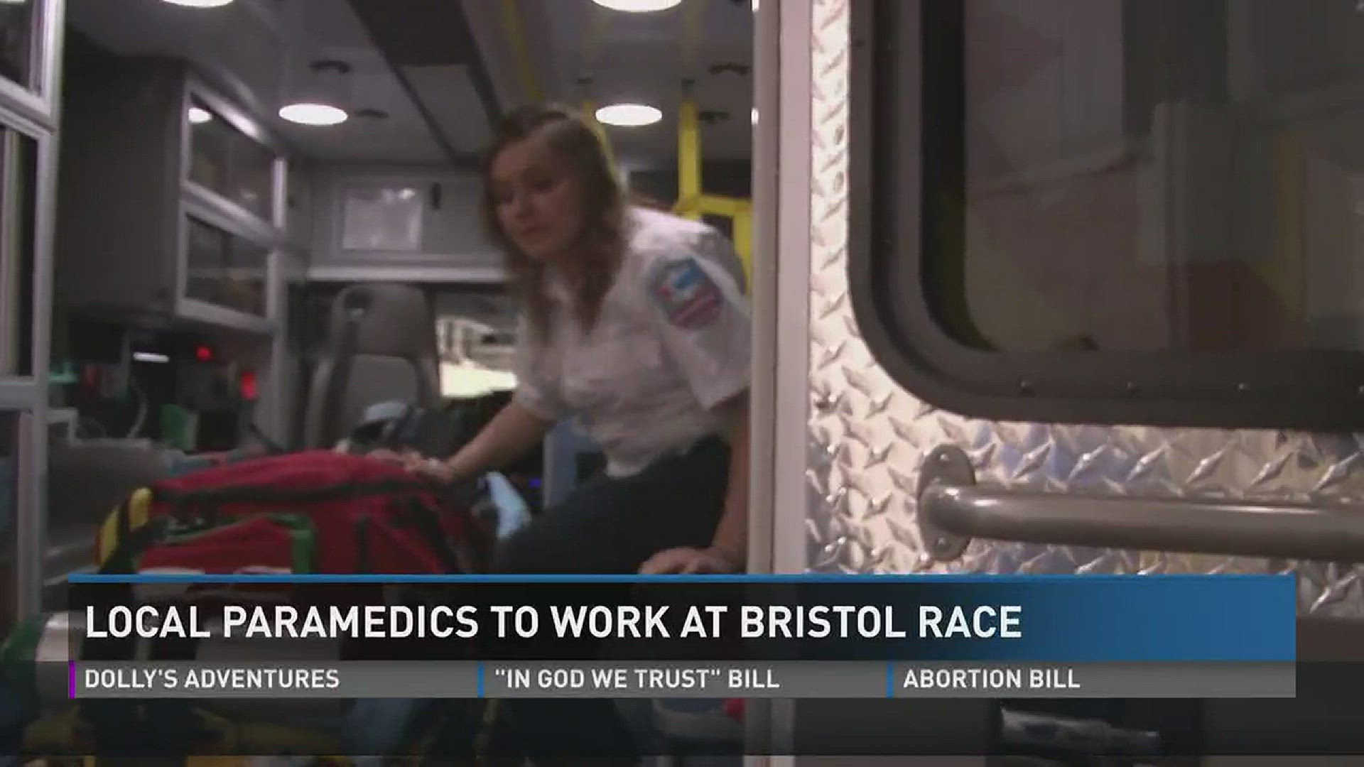 April 18, 2017: Three area paramedics will be on the track at Bristol Motor Speedway for Sunday's NASCAR race.