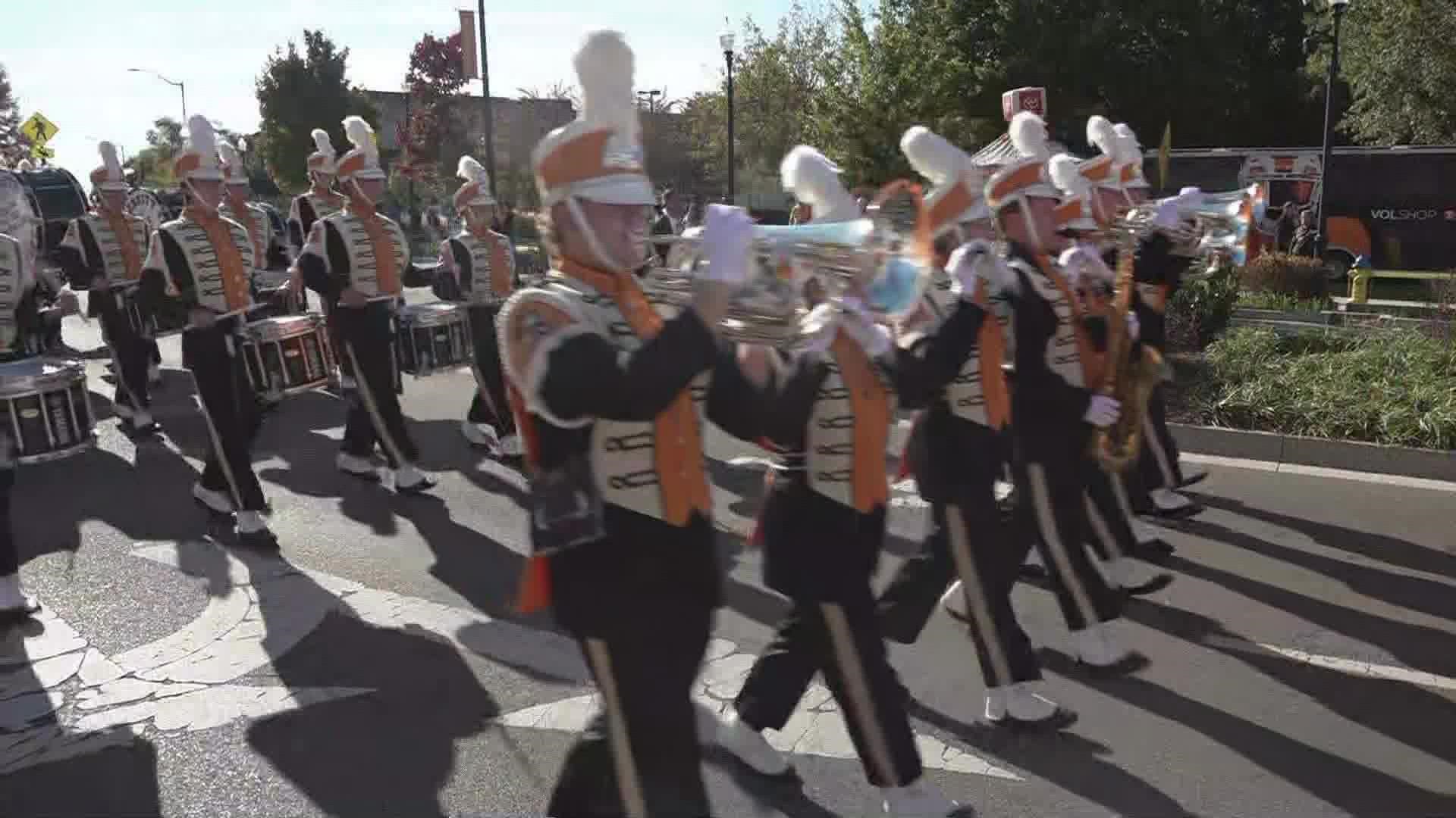 Homecoming celebrations begin with a parade on UT Campus. The theme of this year's parade is "Salute to Smokey"