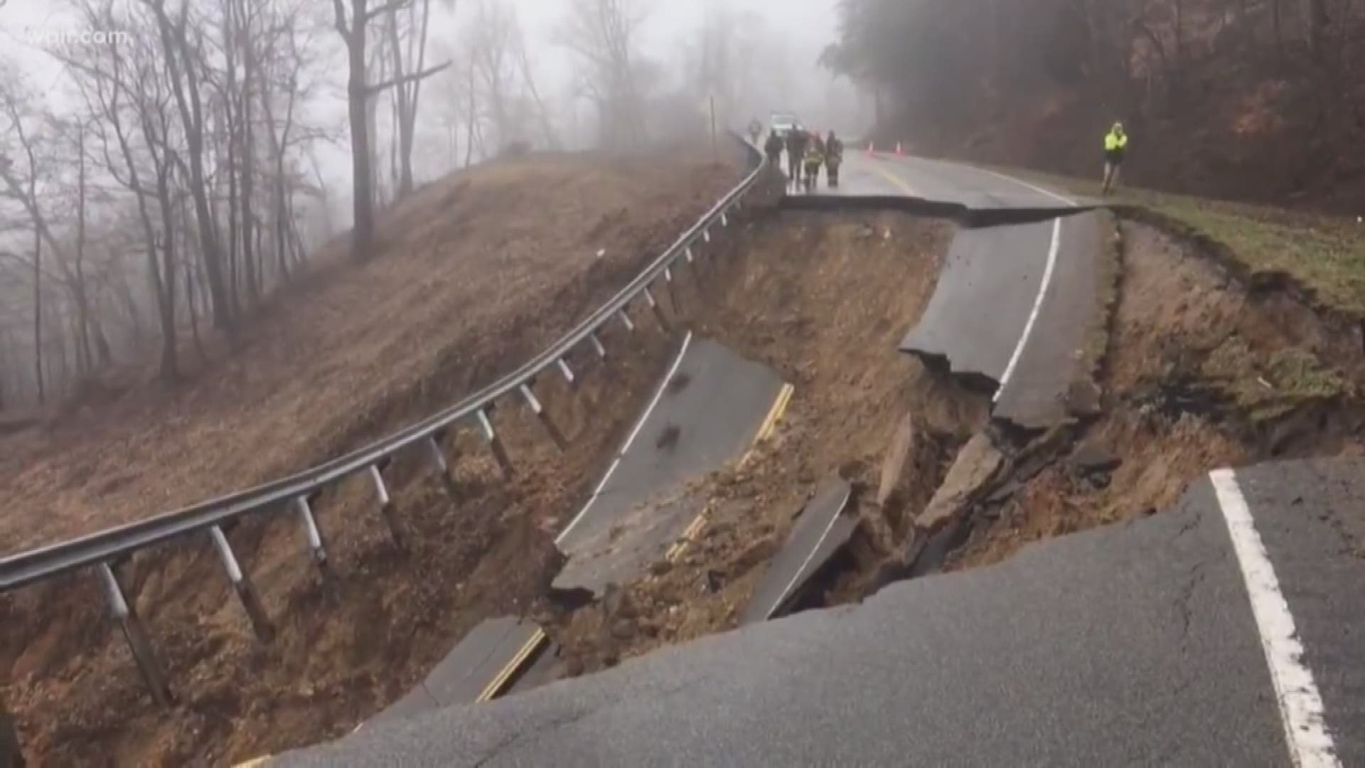 Steven Lawson, of Jonesborough, was driving his 1997 Chevy pick-up truck around 1:55 a.m. when the mudslide occurred. He was traveling south when the roadway began washing away.