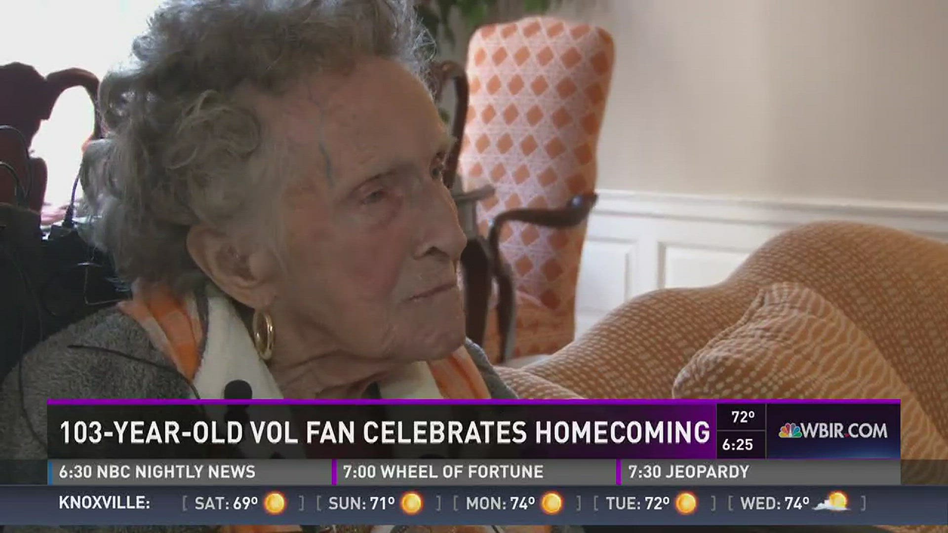 Nov. 4, 2016: Representatives from the University of Tennessee welcomed a 103-year-old alum back to campus for Homecoming.