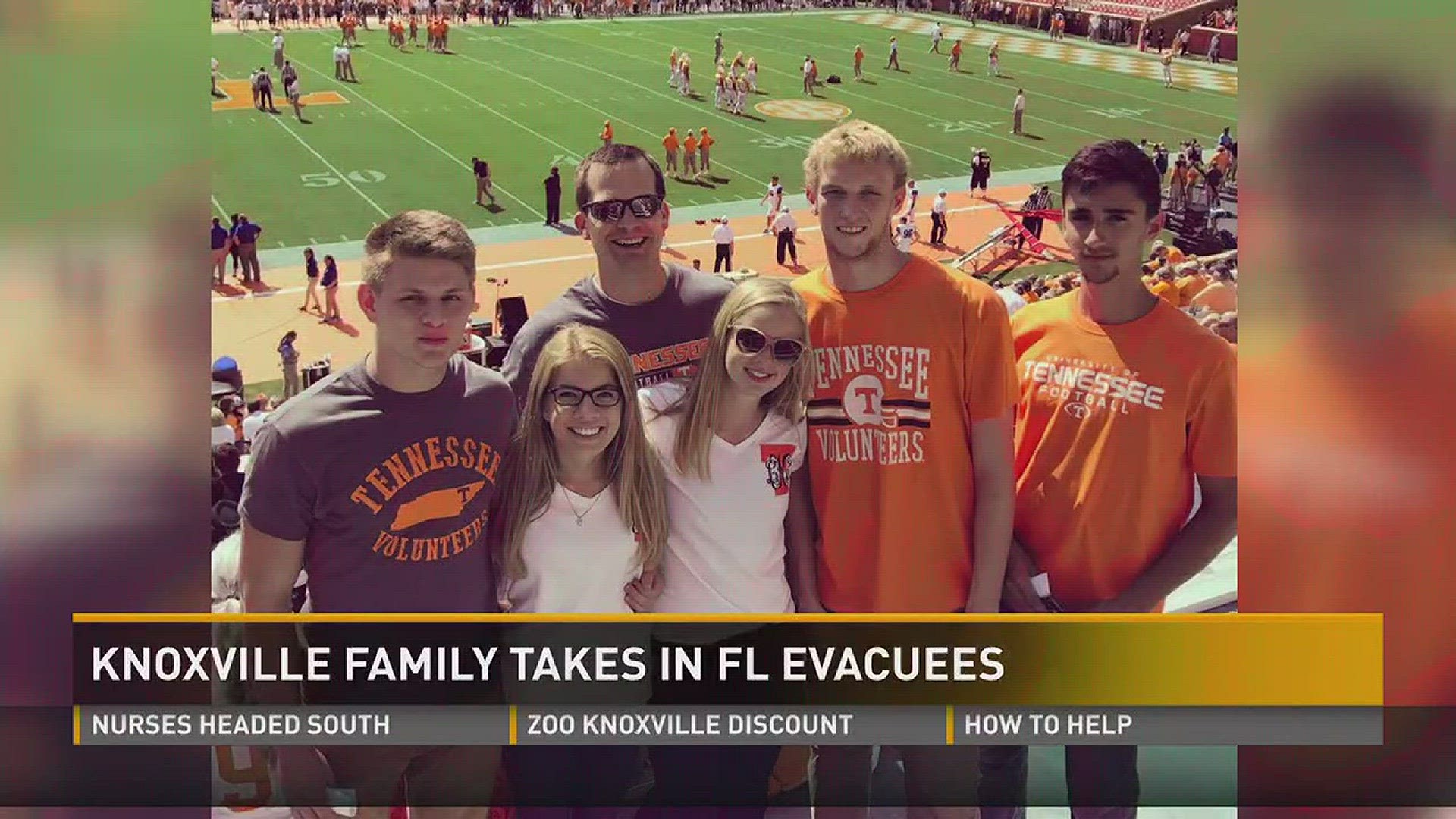 College students from Florida are watching Hurricane Irma coverage with a Knoxville family who offered them a place to stay.