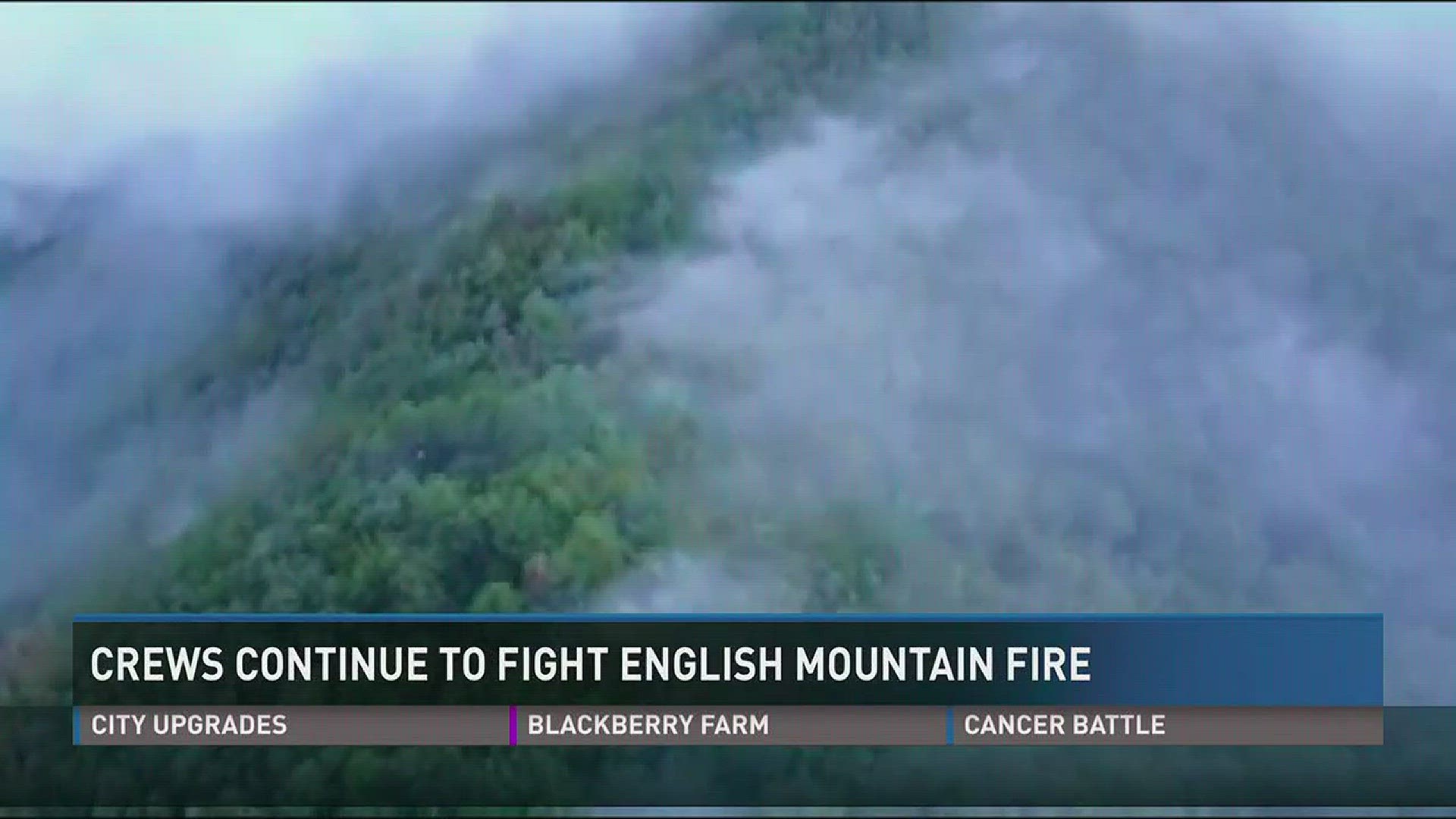 Aug. 30, 2017: Crews are still trying to extinguish a large fire burning on English Mountain.