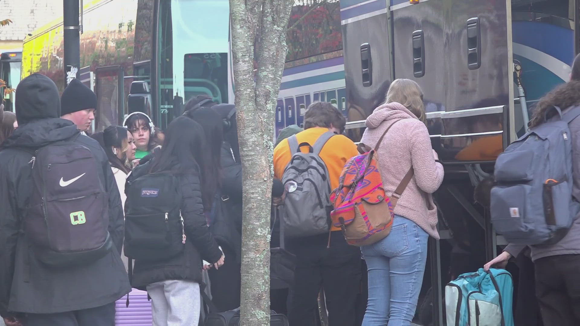 The UT to West Tennessee Initiative provided three buses for 180 students to make it back home for the holidays.