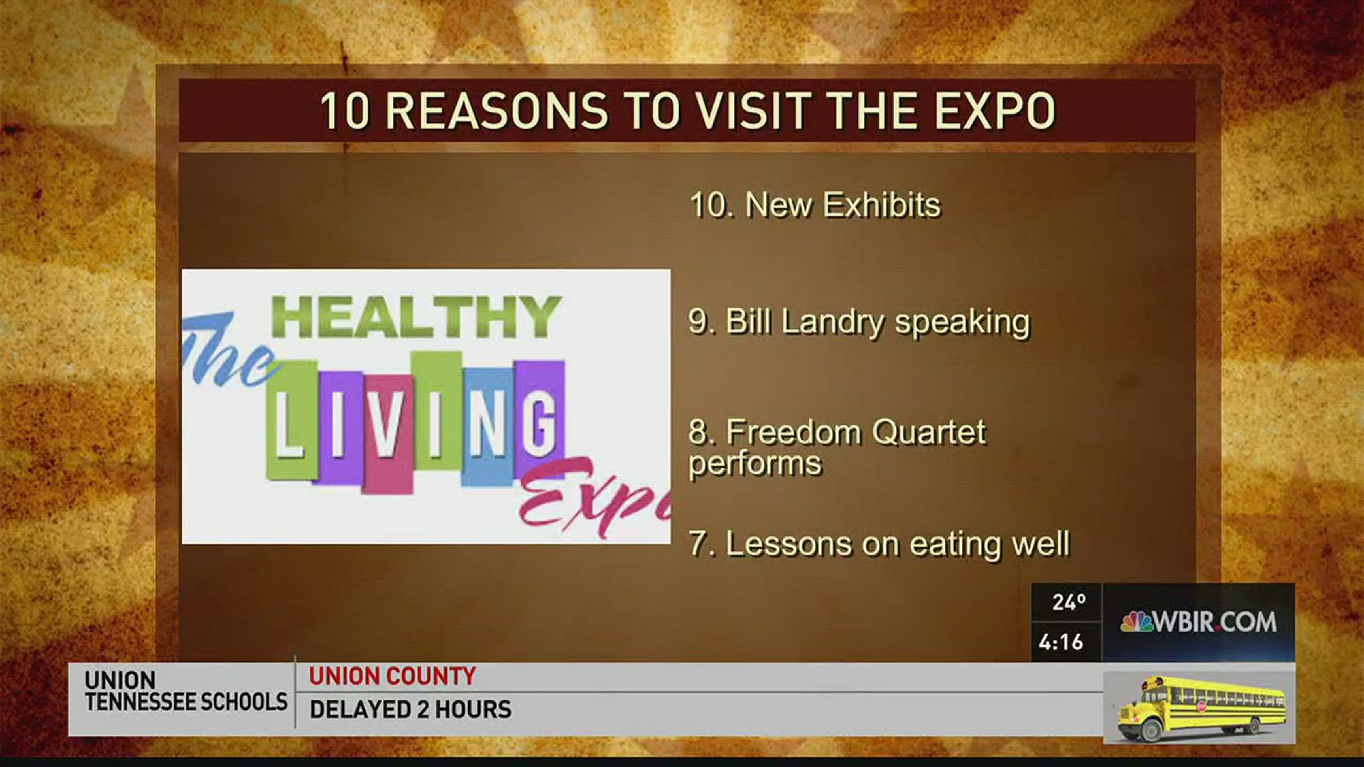 For the 12th year in a row the Health Expo is back in Knoxville.            We  runn down a list of the top 10 reasons to attend this year with organizer Dorothy Smith.