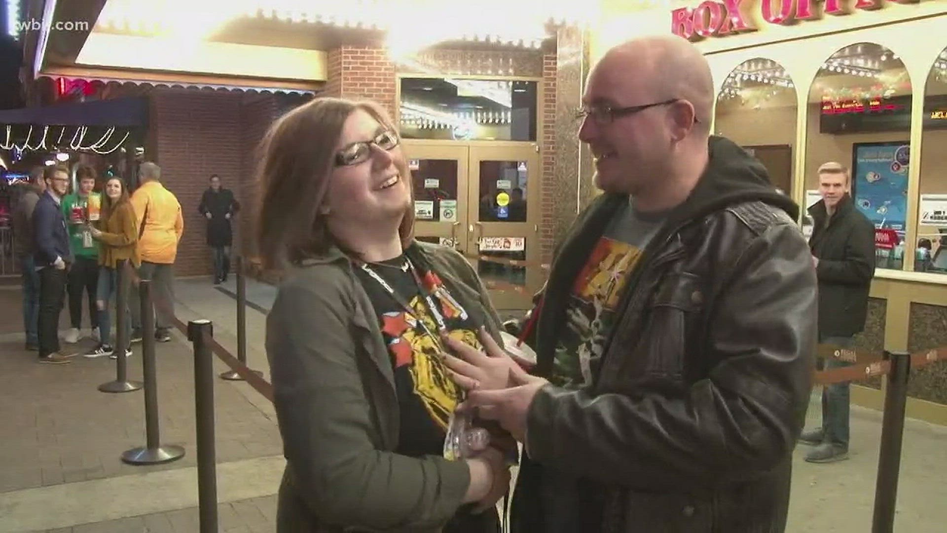 Dec. 14, 2017: Two Star Wars fans' lives were changed forever after the premiere of Star Wars: The Last Jedi in downtown Knoxville