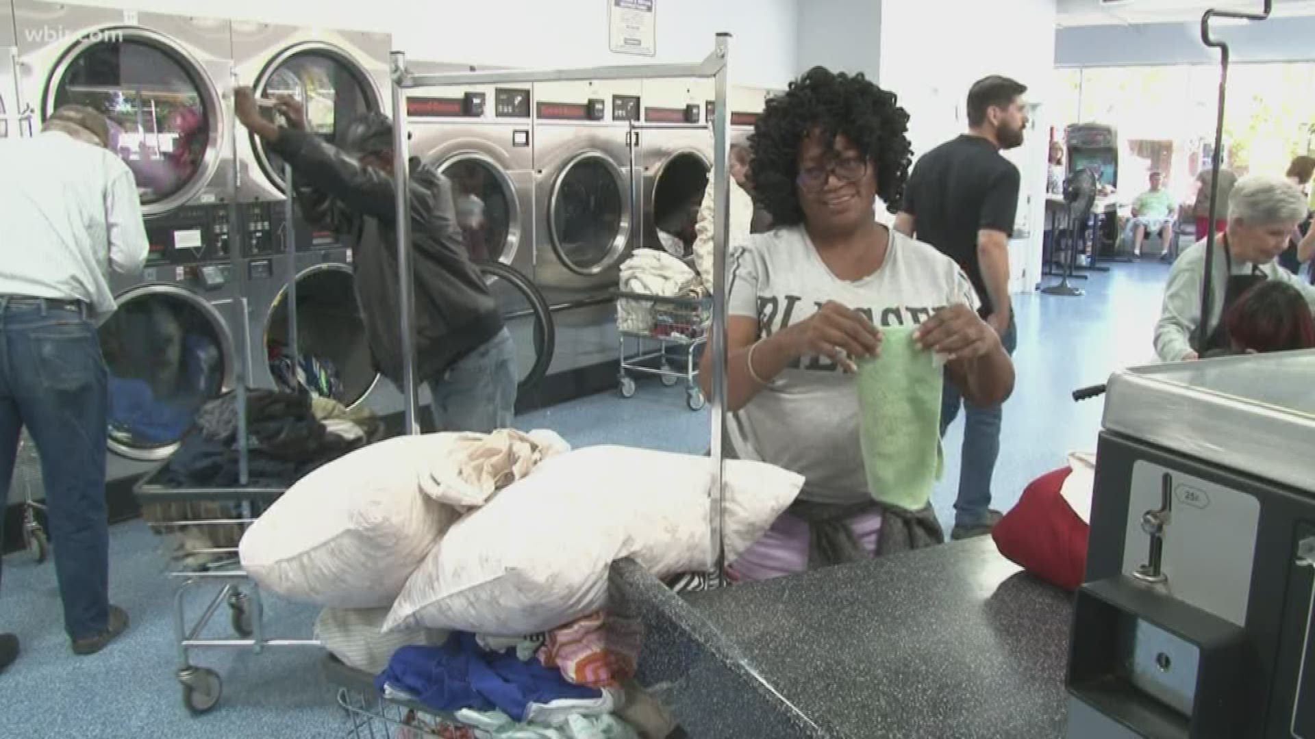 Dozens of families washed their laundry for free thanks to Laundry Love volunteers.