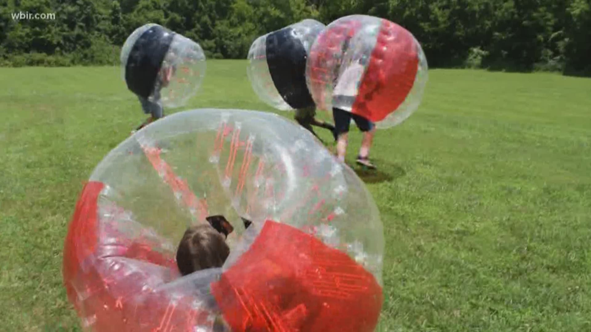Basketball season is over, football is still more than a month away... so why not try out the new sport of 'knockerball.'