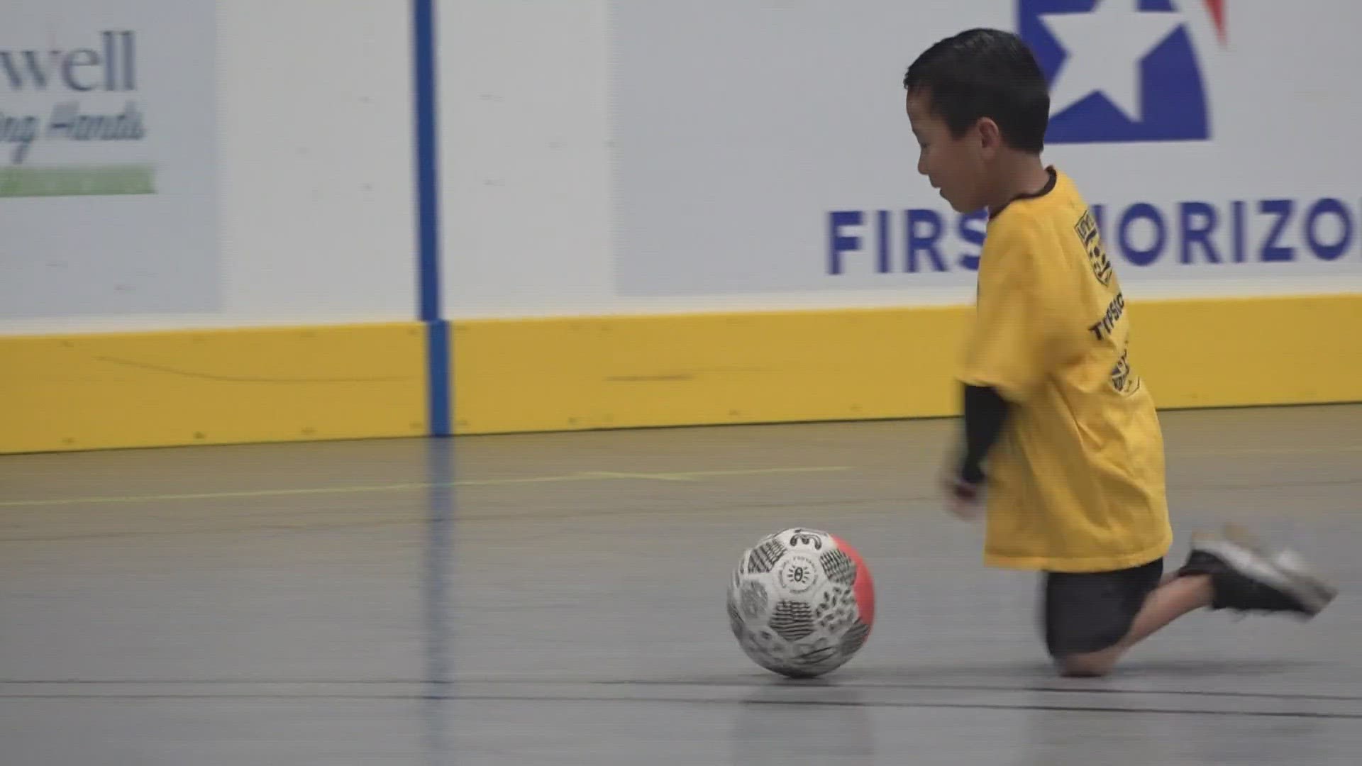 The event, held at the Change Center, brought kids and volunteers of all backgrounds together to play indoor soccer.