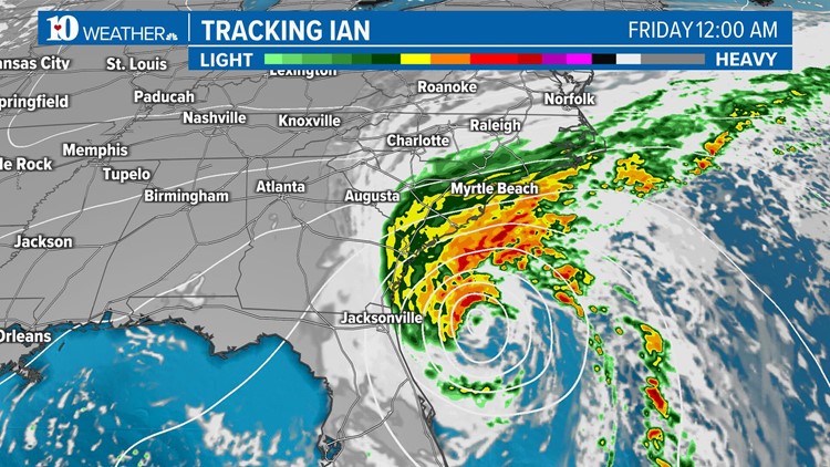 Hurricane Ian will make landfall along the SC coast Friday