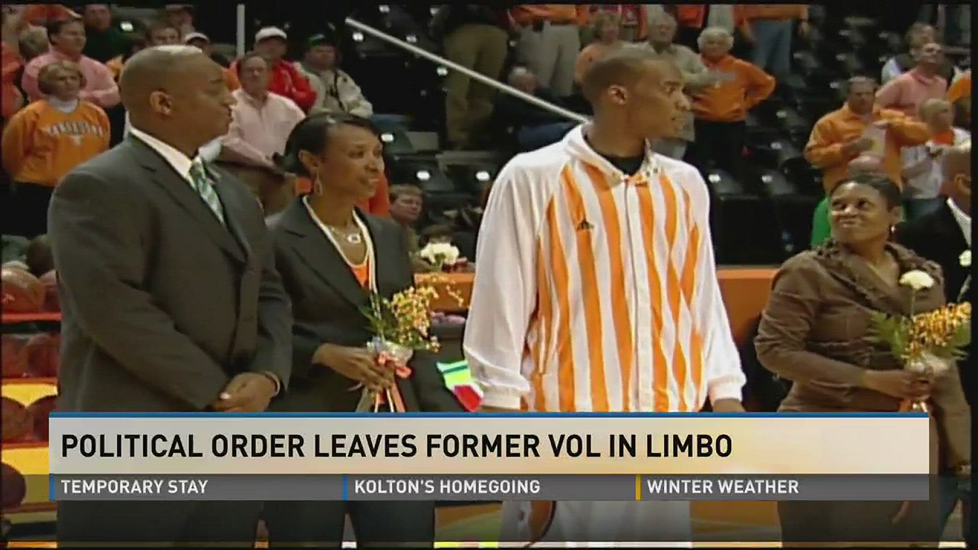 Former University of Tennessee basketball player J.P. Prince and former Texas A&M player Joseph Jones are stuck in Dubai after Iran rejected their return to the country in response to President Trump's executive order on immigration, according to their ag