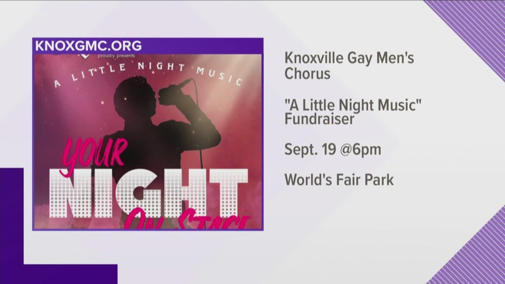 "A Little Night Music" is September 19 at World's Fair Park. knoxgmc.org for information and tickets