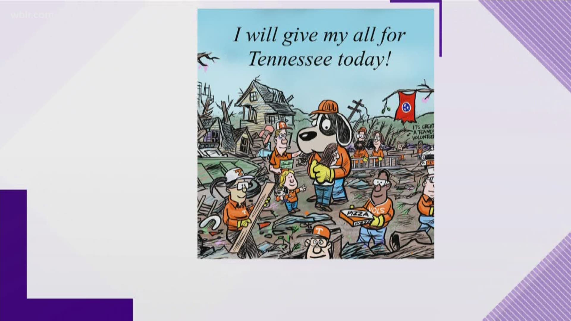 A University of Tennessee alum and cartoon artist is using his work to help the relief effort following the deadly Middle Tennessee tornadoes.