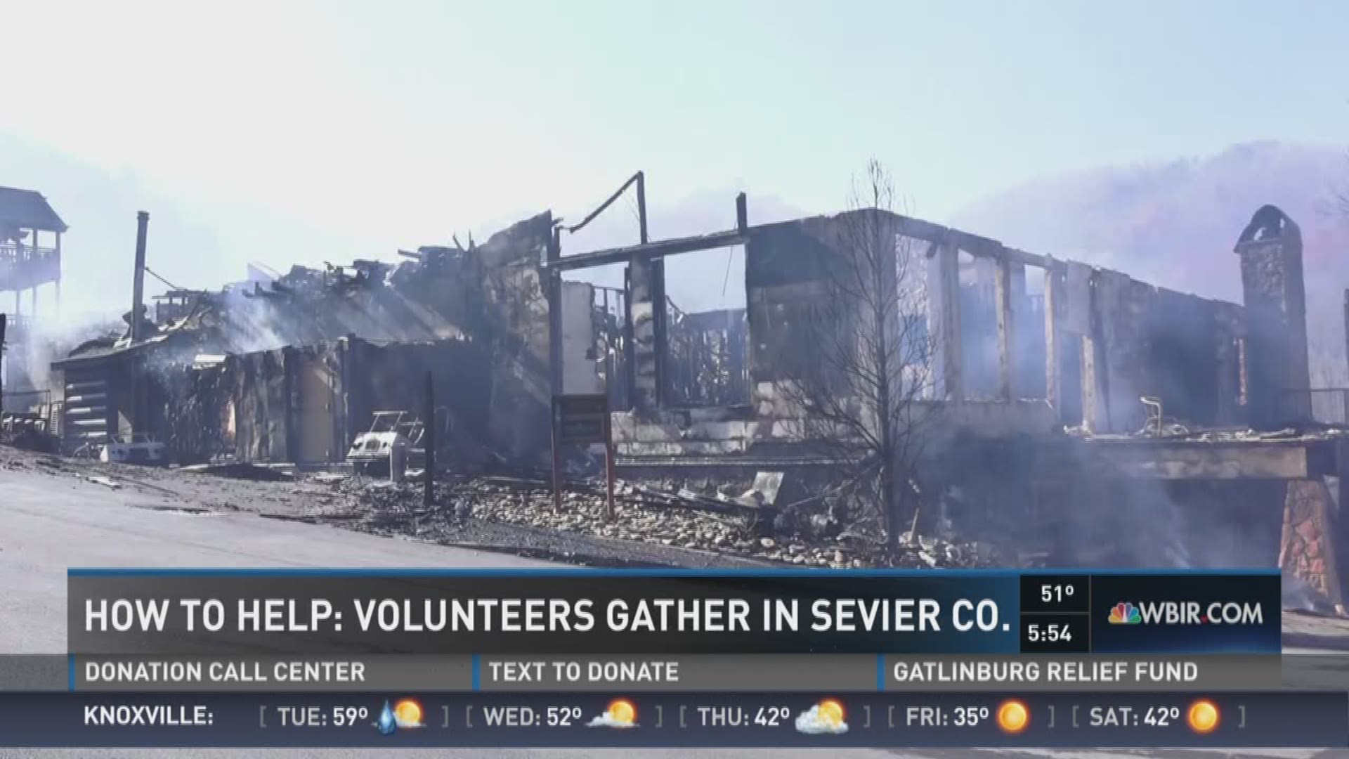A volunteer center has opened in Sevierville to help coordinate people looking to help the wildfire recovery. (12/5/16 5PM)