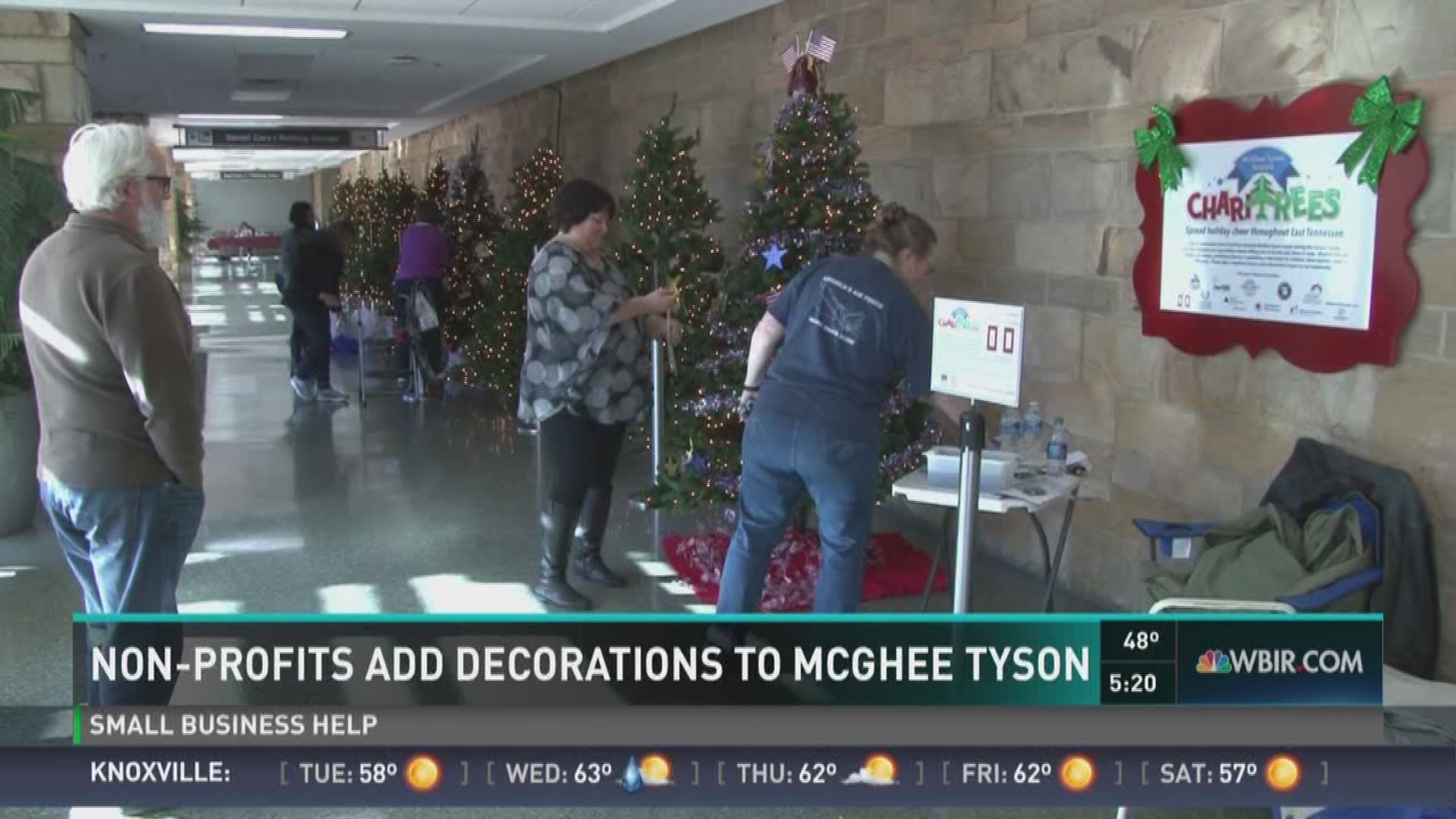 McGhee Tyson Airport is decorated for the holidays with 11 Christmas trees sponsored by local nonprofit organizations.