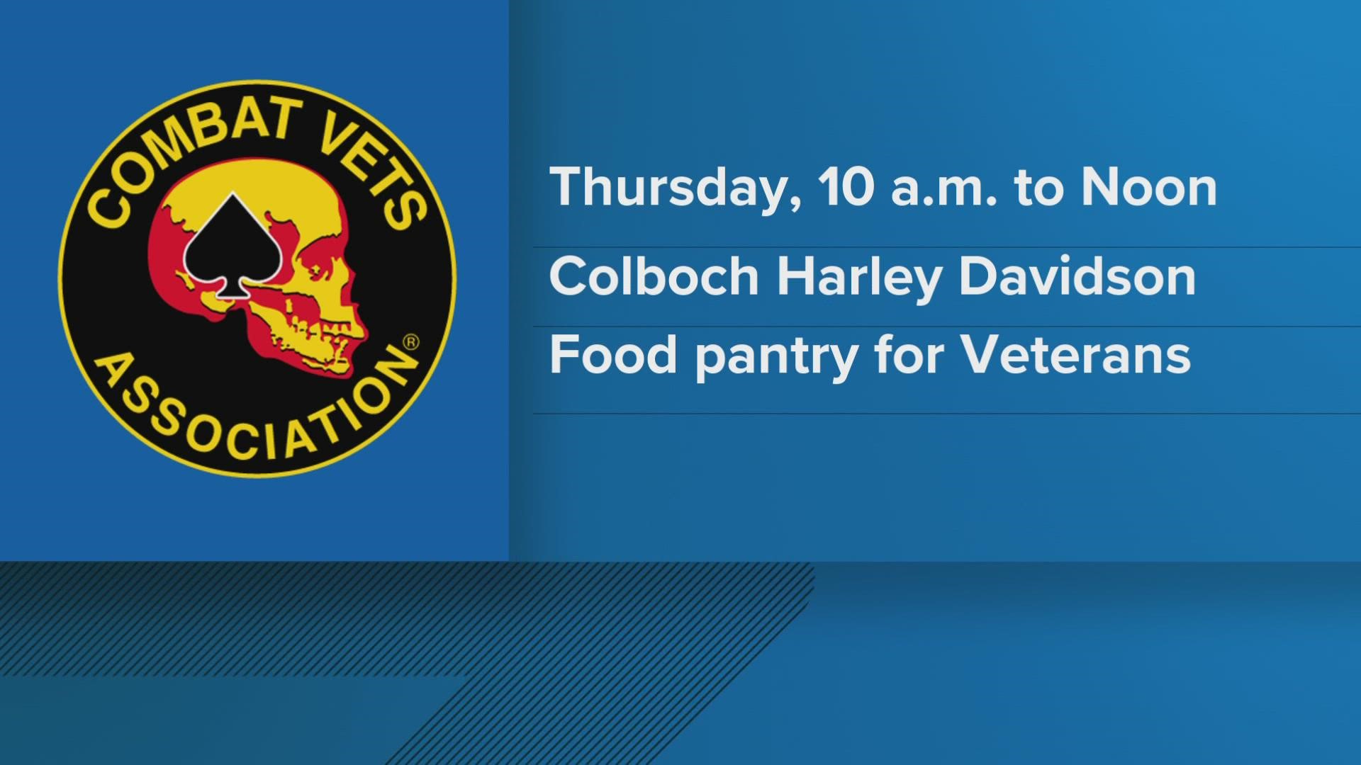 If you are a veteran, the Combat Veterans Motorcycle Association wants to help you. They partnered with Second Harvest to distribute food to the nation's heroes.