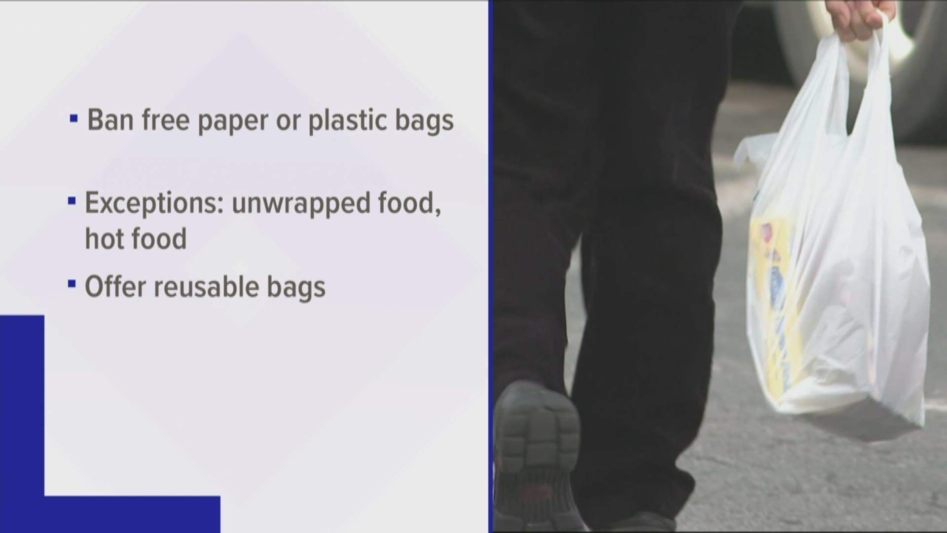 State lawmakers want to ban one-time use bags at grocery stores.