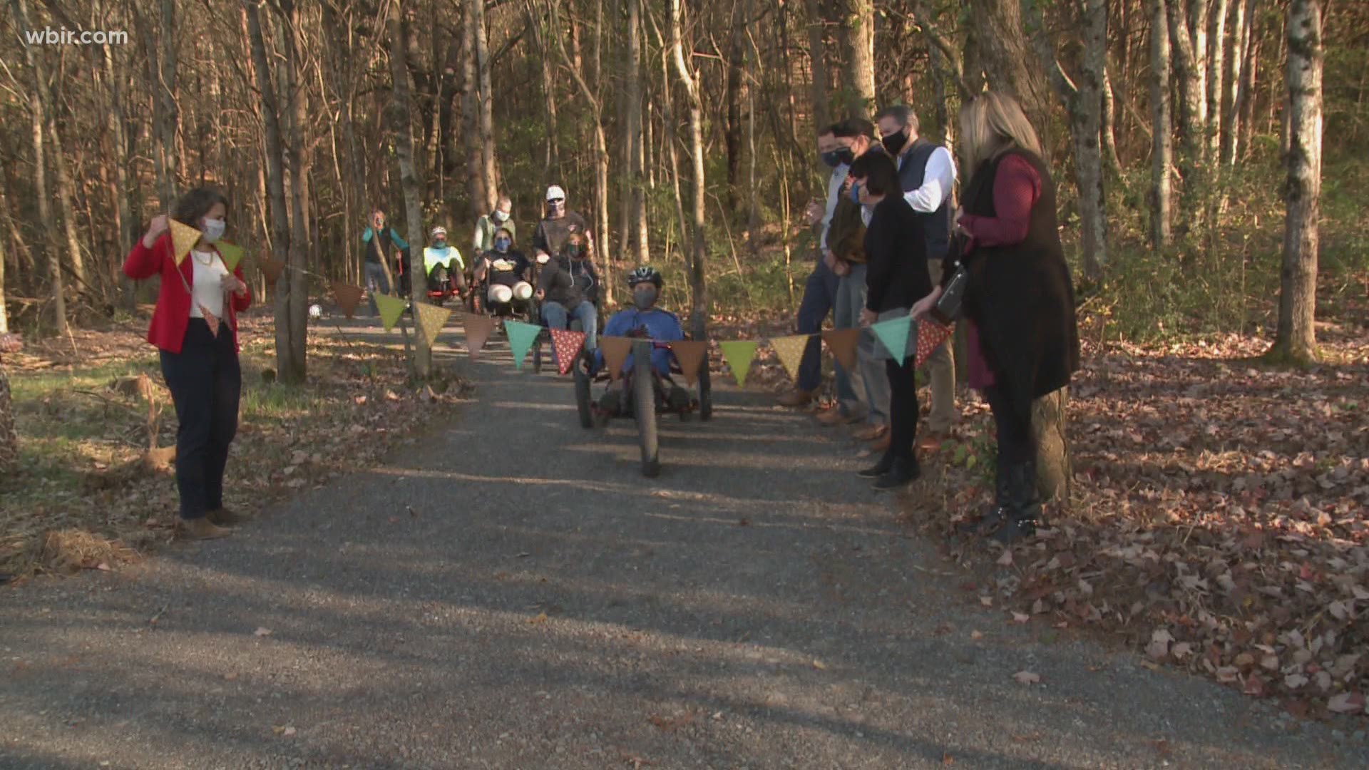 The Legacy Parks Foundation cut the ribbon on the Sharps' Ridge Playspace and Adaptive Trails.