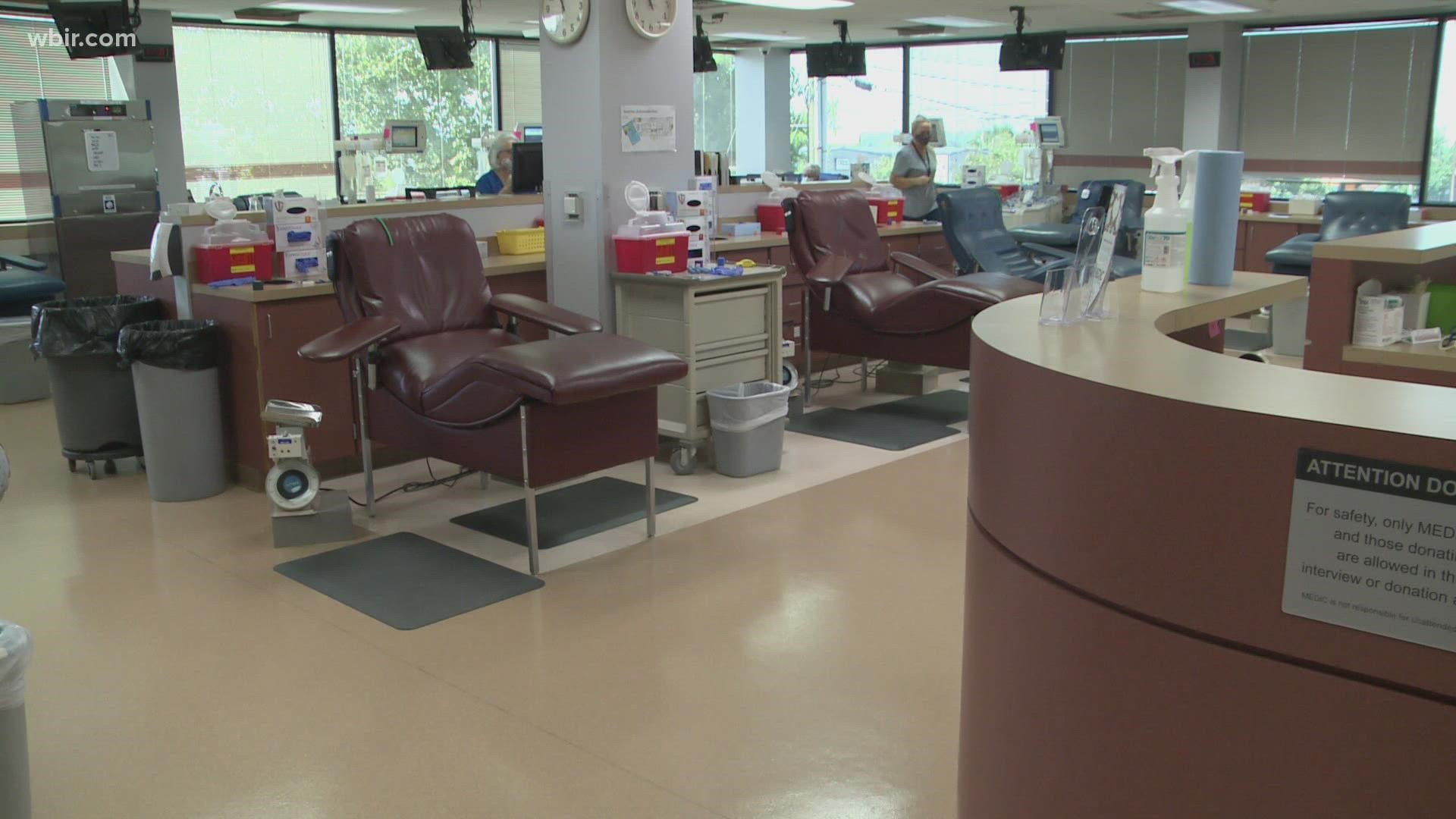 The organization is looking for people who've tested positive for COVID-19 in the past to donate plasma to help local hospitals treat new COVID patients.