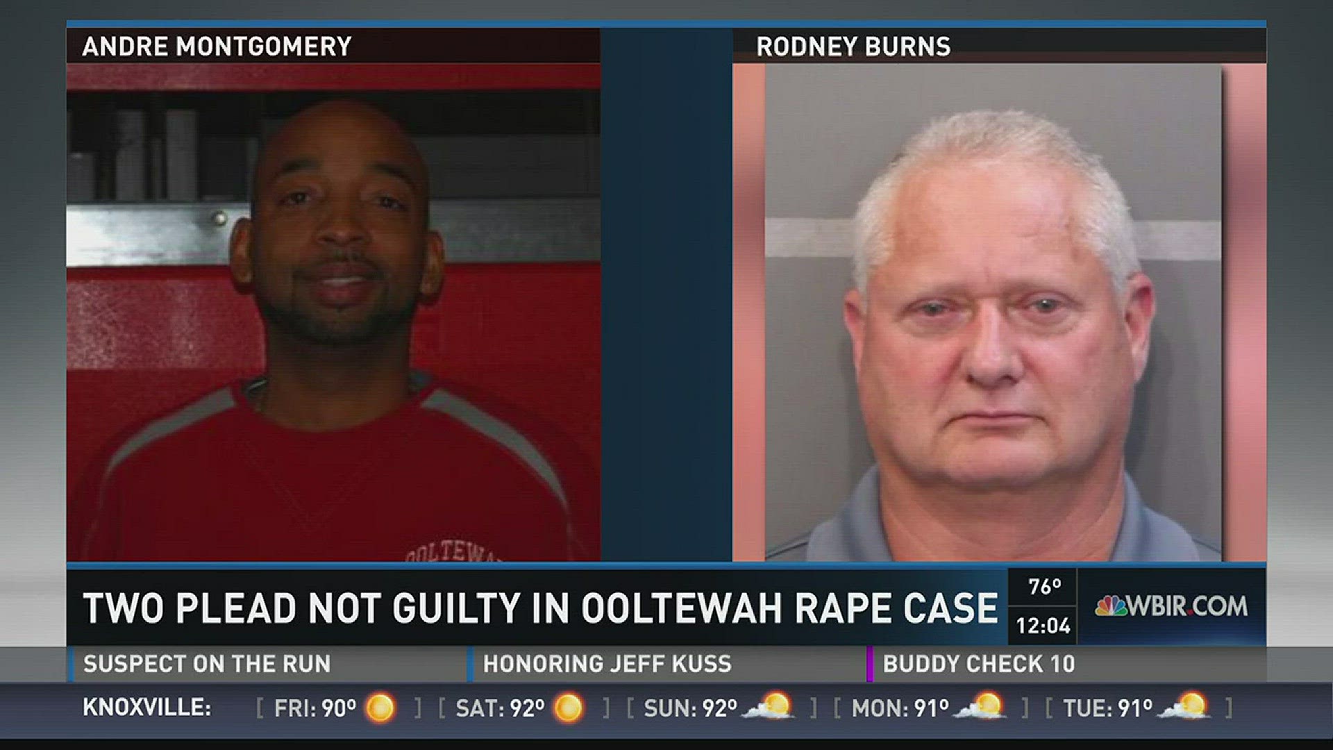 Andre Montgomery and Rodney Burns entered not guilty pleas in criminal court for charges related to the Ooltewah rape case.