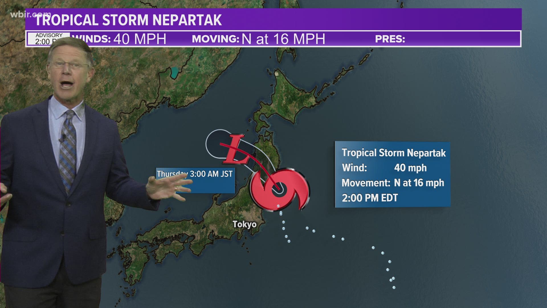 Todd takes a look at a tropical storm that's passing near Tokyo, Japan during the Olympics.