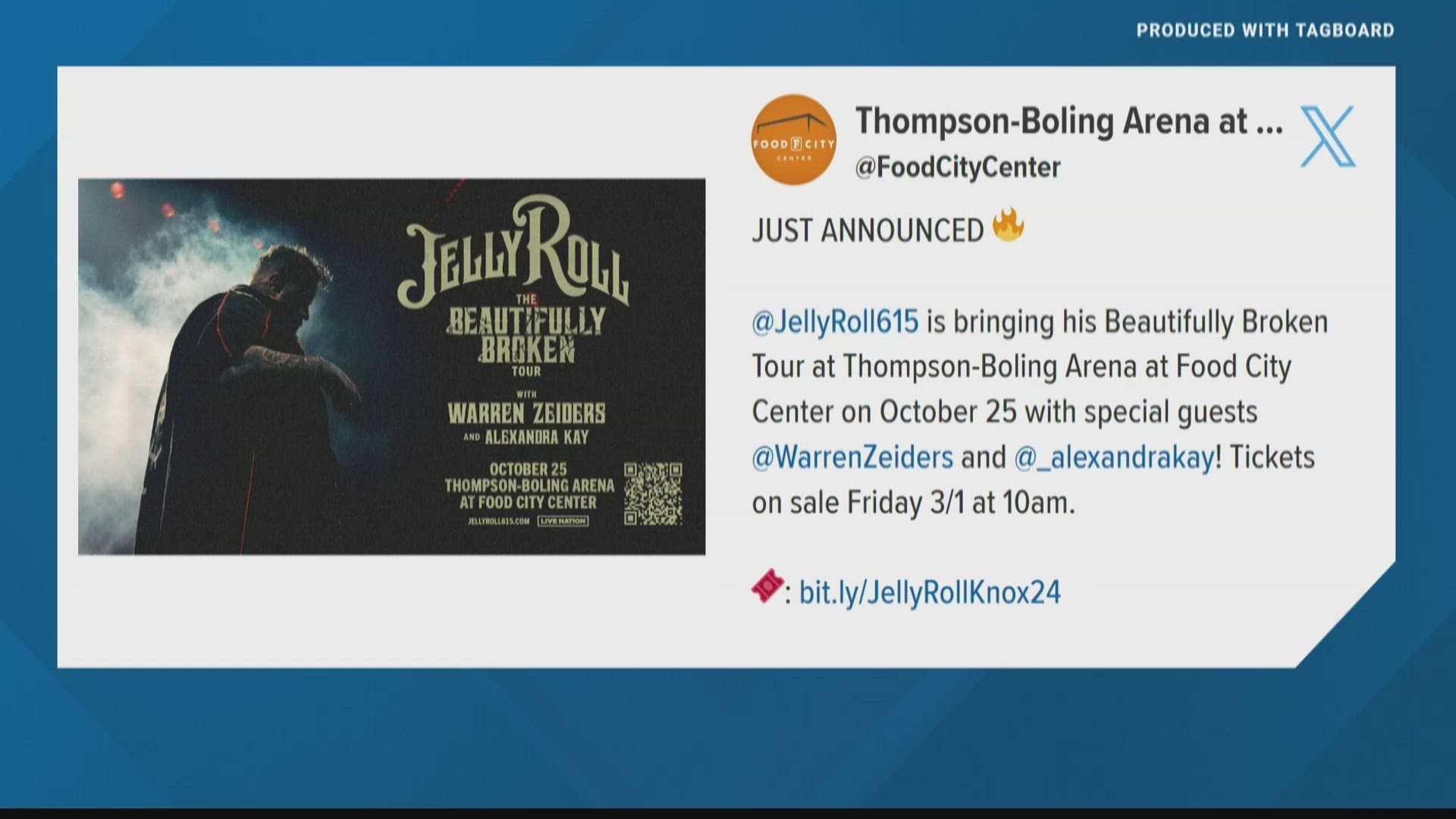 The Nashville-native singer announced his tour dates on social media Thursday morning.