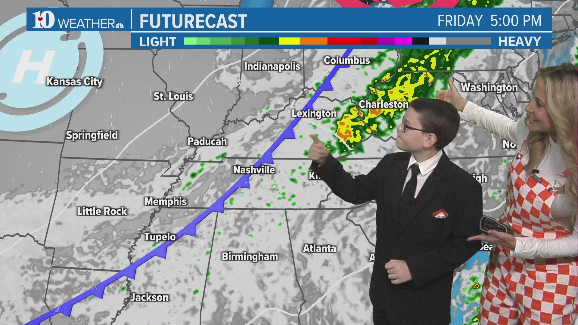 12-year-old Rob Langford loves science and can't wait to wear his suit on the green screen.