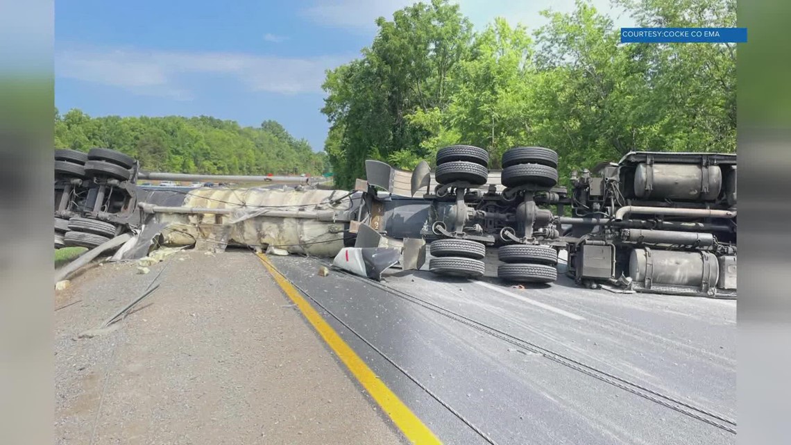 TDOT: I-40 East back open in Cocke Co. after tractor-trailer carrying hazardous materials overturns
